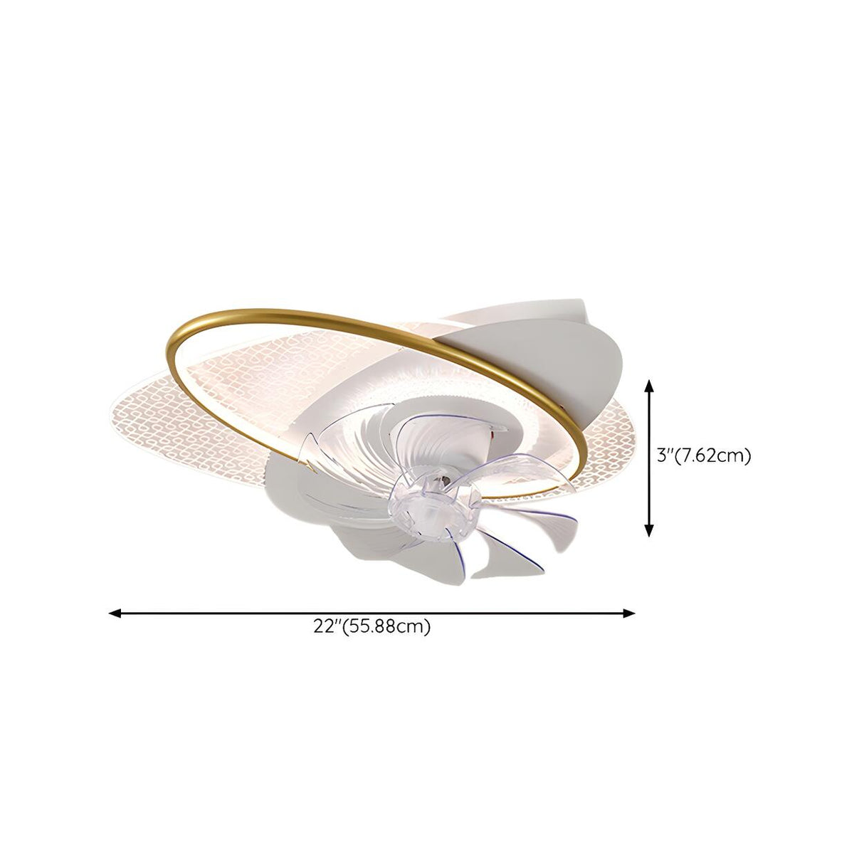 Artistic Nordic Arc LED Ginkgo Leaf Ceiling Fan Light Image - 15