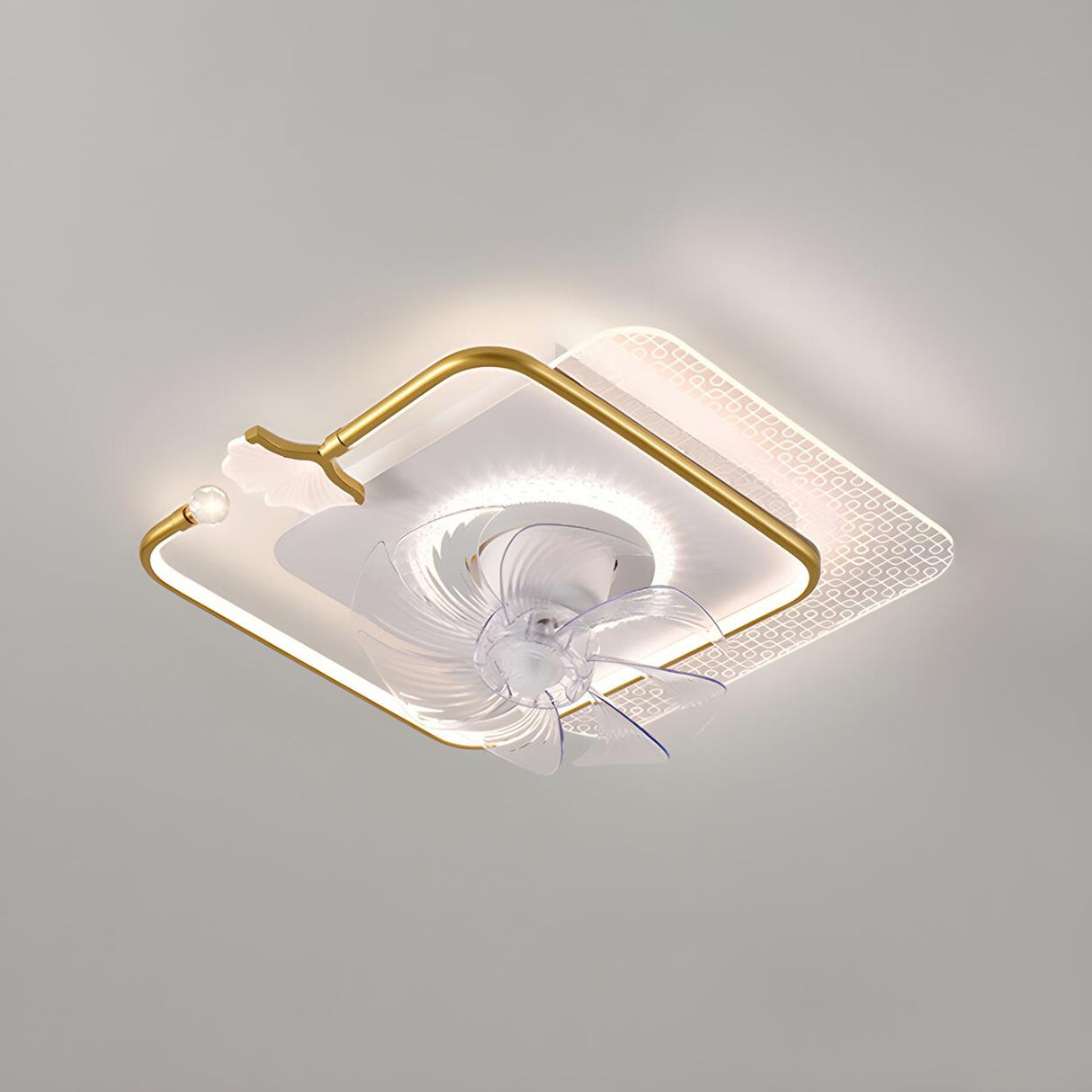 Artistic Nordic Arc LED Ginkgo Leaf Ceiling Fan Light Image - 4