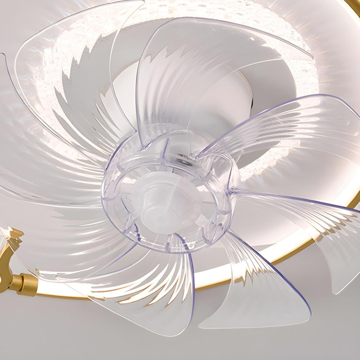 Artistic Nordic Arc LED Ginkgo Leaf Ceiling Fan Light Image - 7