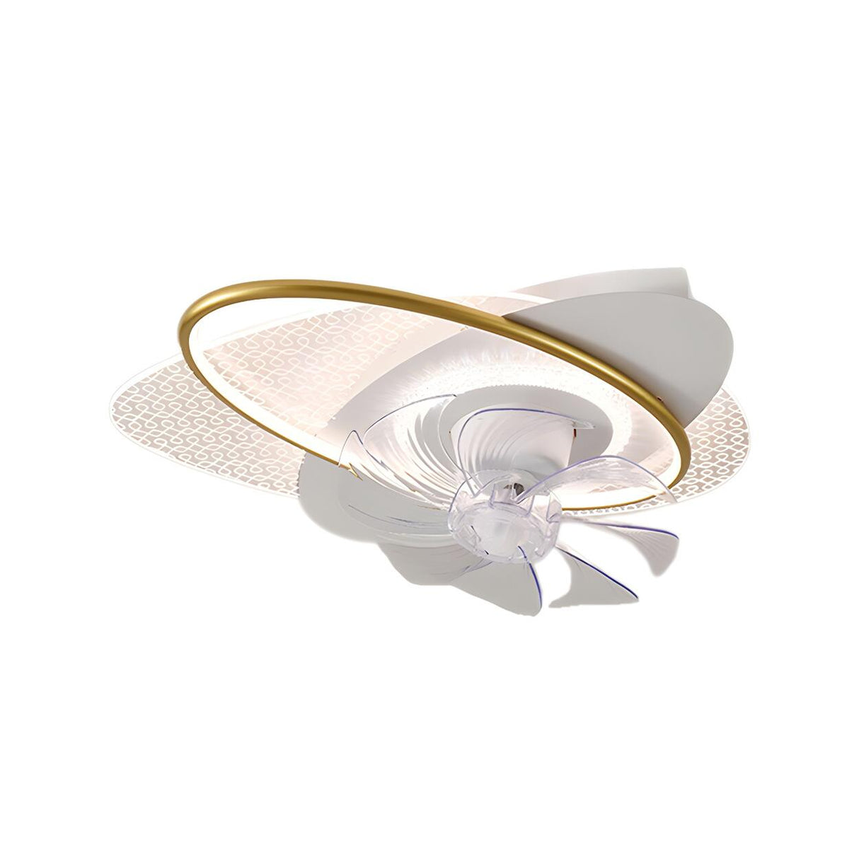 Artistic Nordic Arc LED Ginkgo Leaf Ceiling Fan Light Image - 9