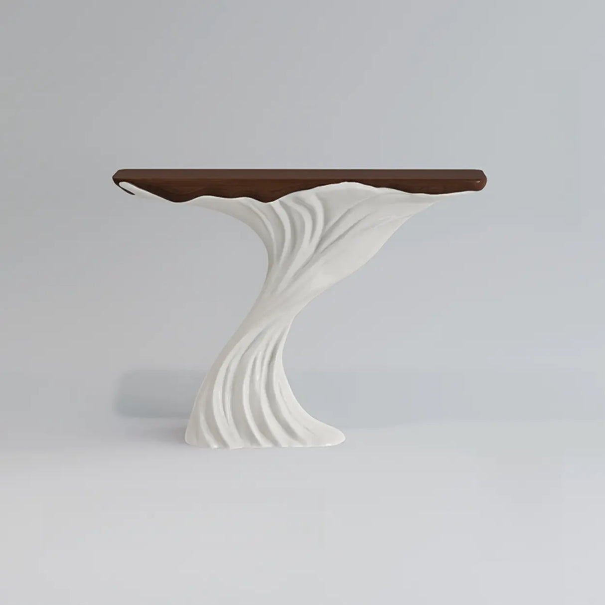 Artistic Rectangular Fiberglass Stump Base Console Table Image - 2