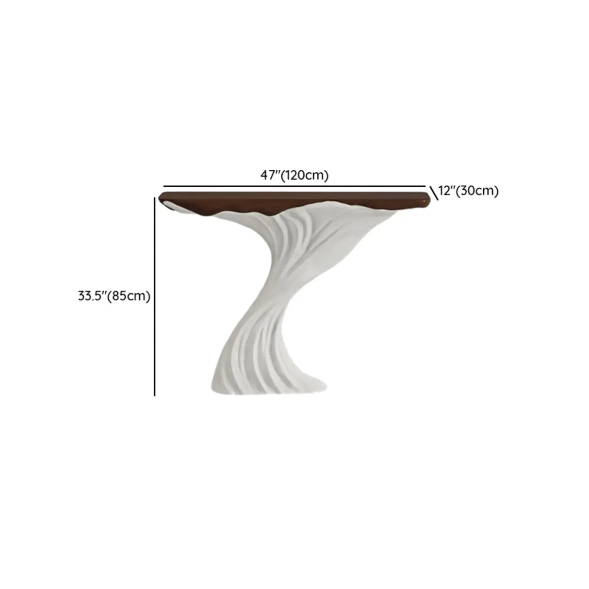 Artistic Rectangular Fiberglass Stump Base Console Table