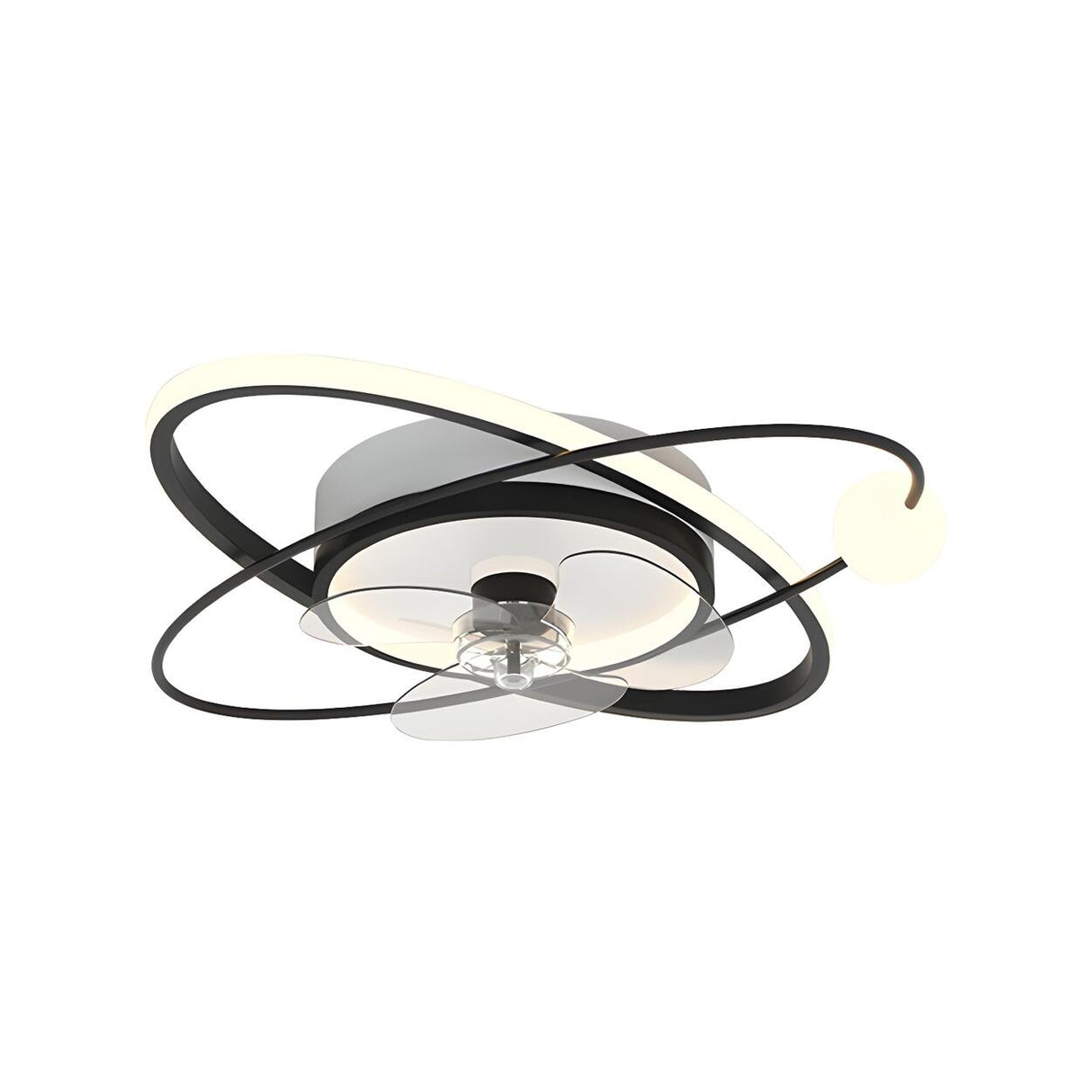 Artistic Ring Track Modern Ceiling Fan with LED Light Image - 5