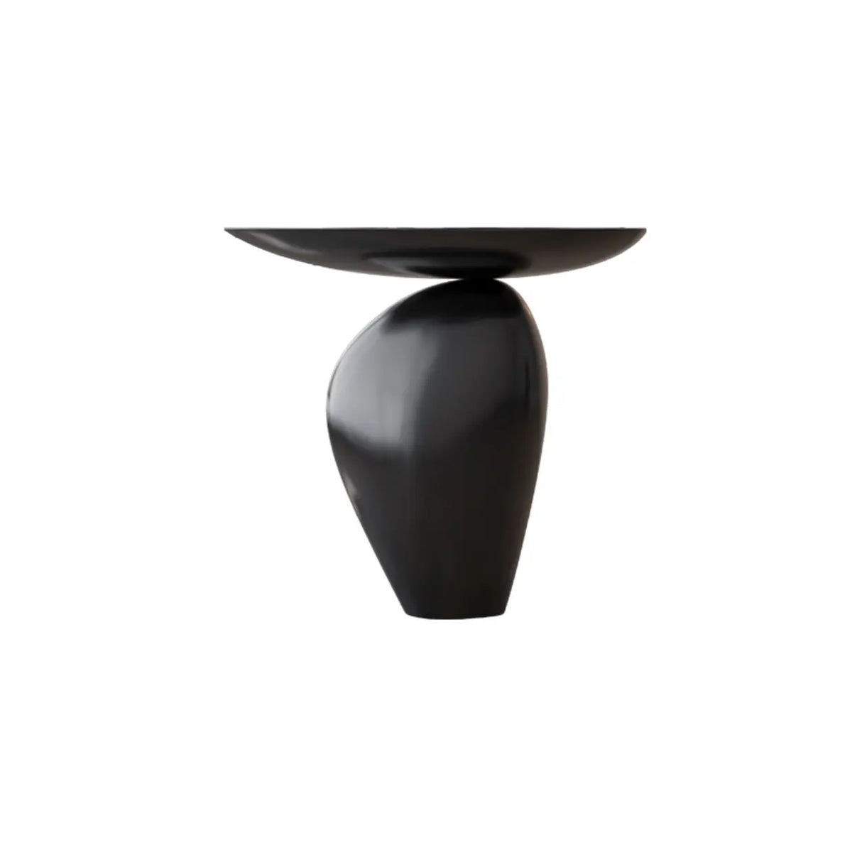 Artistic Sculptural Modern Abstract Base Oval Side Table Image - 2