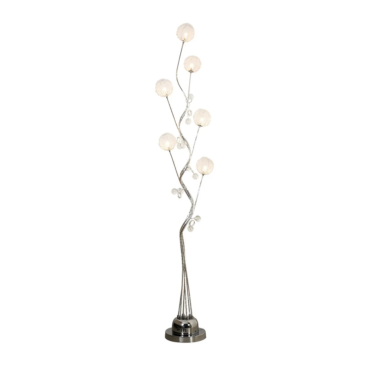 Artistic Sliver Branch and Chrysanthemum Floor Lamp Image - 3