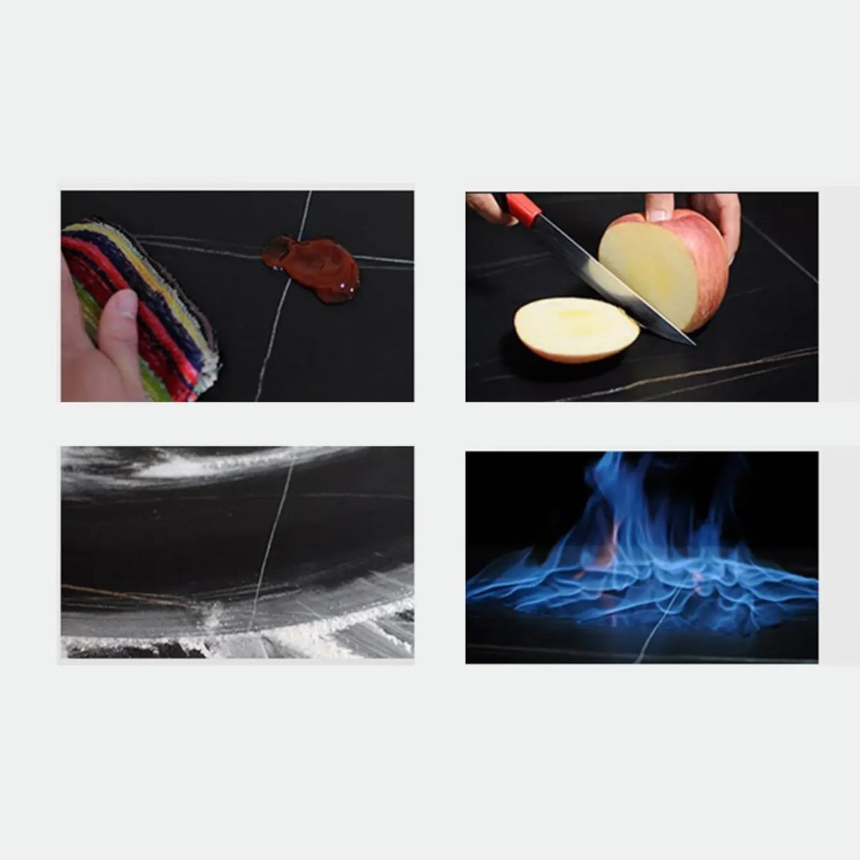 Artistic Stone Oval Iron Block Base Coffee Table Image - 8