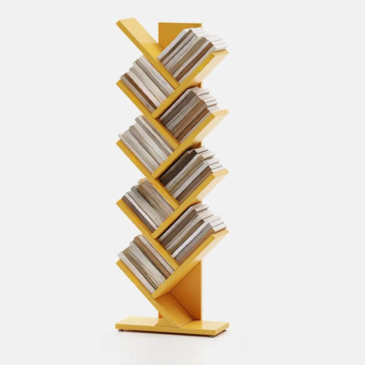 Artistic Vertical Rubberwood Branch Bookcase Black Image - 25