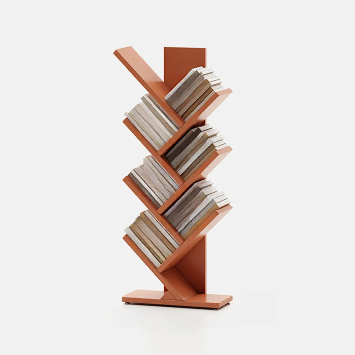 Artistic Vertical Rubberwood Branch Bookcase Black Image - 9