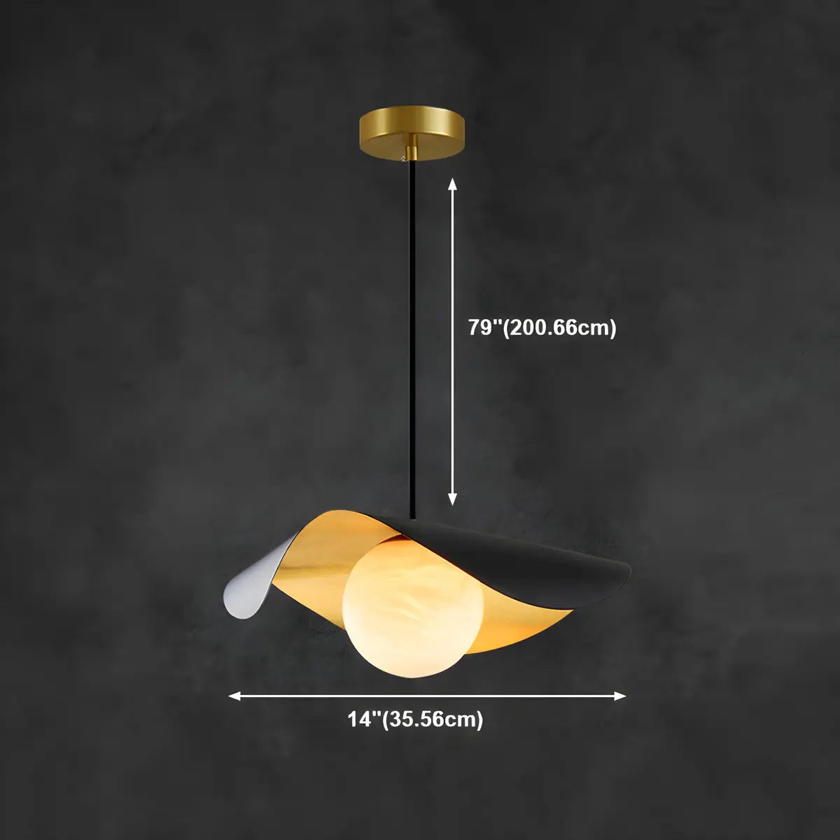 Artistic Wave Black Leaf Dining Room Alabaster Pendant Light