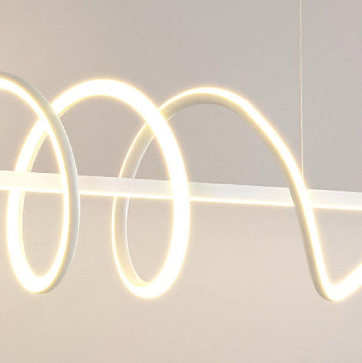 Artistic Wavy Adjustable Metal Island Ceiling Light Image - 12