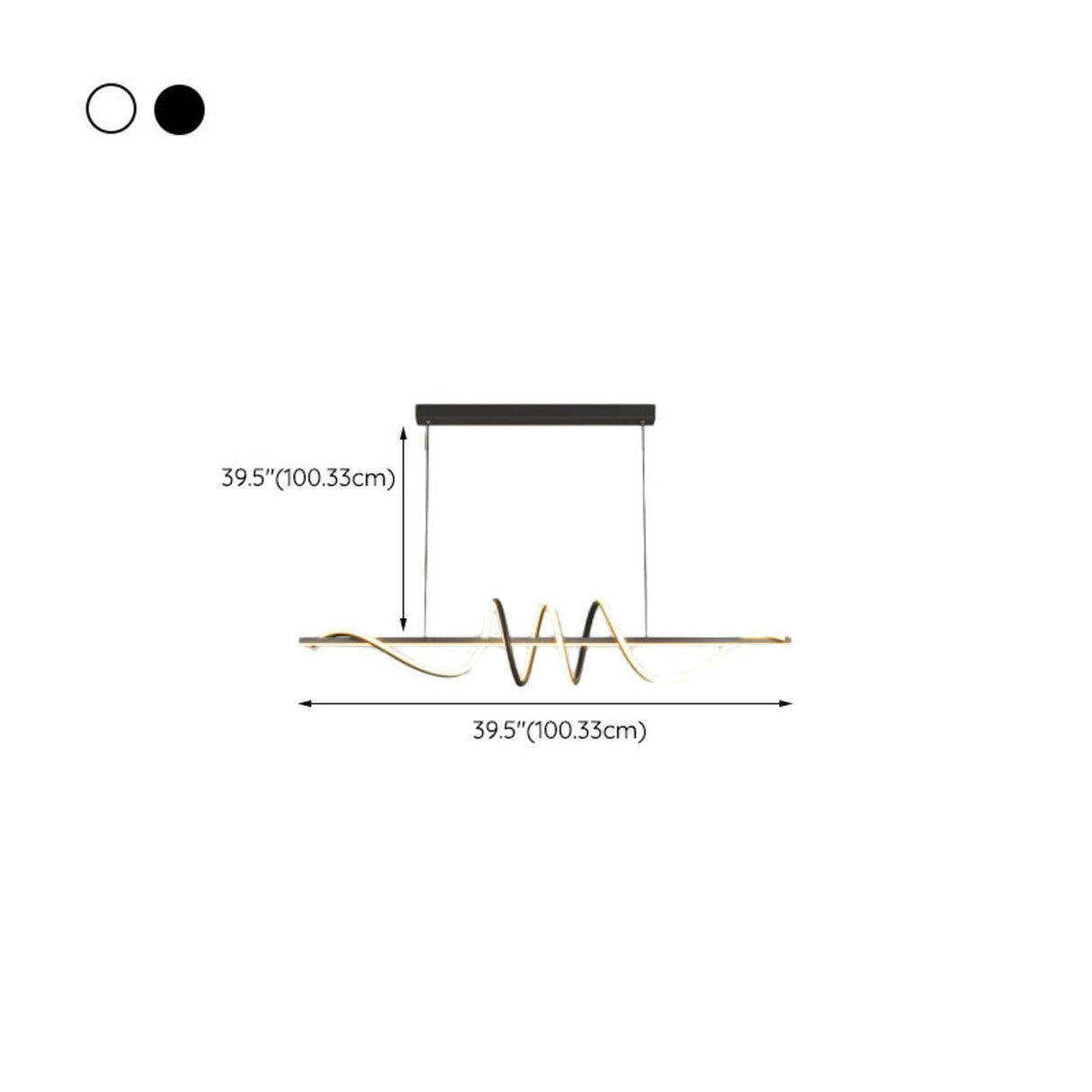 Artistic Wavy Adjustable Metal Island Ceiling Light