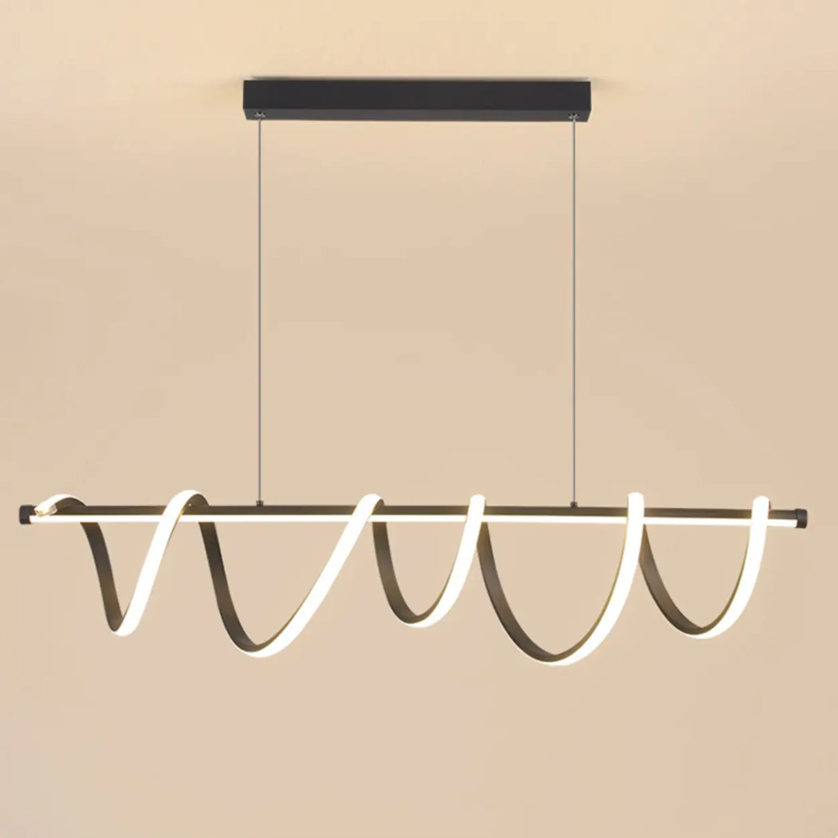 Artistic Wavy Loop Design LED Island Pendant Light Image - 6