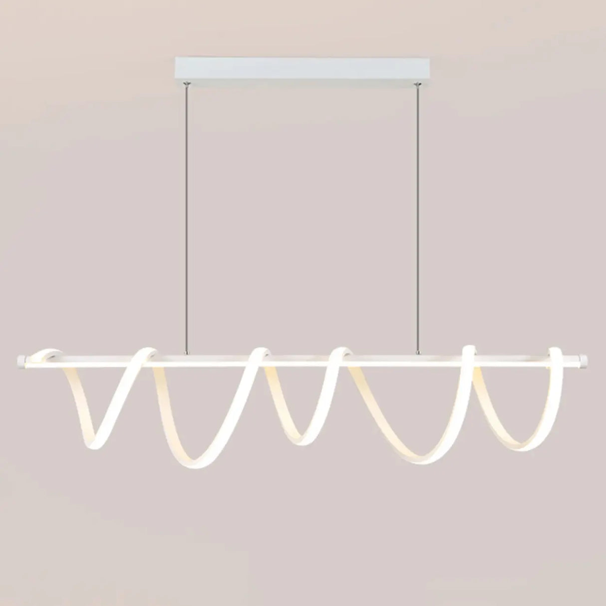 Artistic Wavy Loop Design LED Island Pendant Light Image - 7
