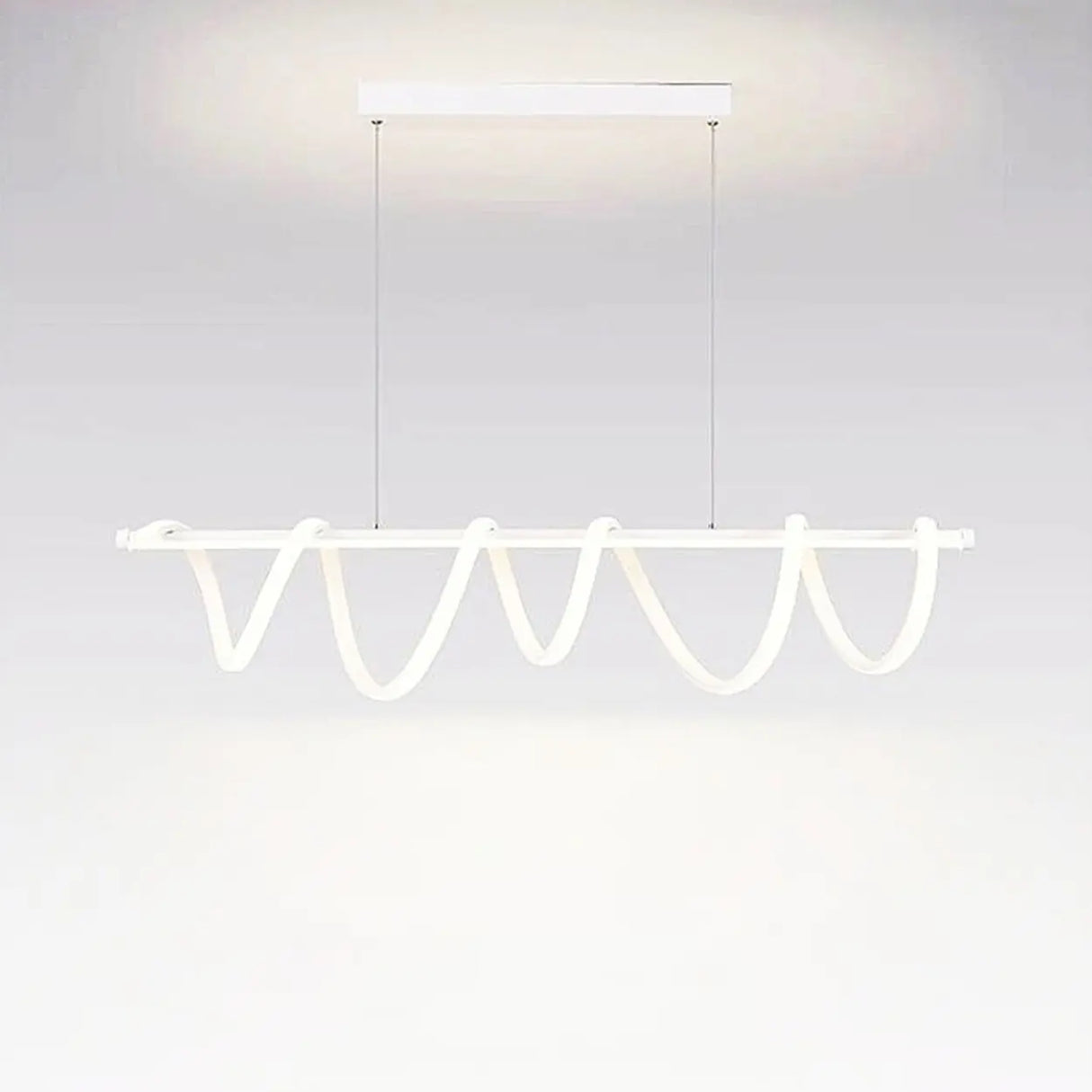 Artistic Wavy Loop Design LED Island Pendant Light Image - 8