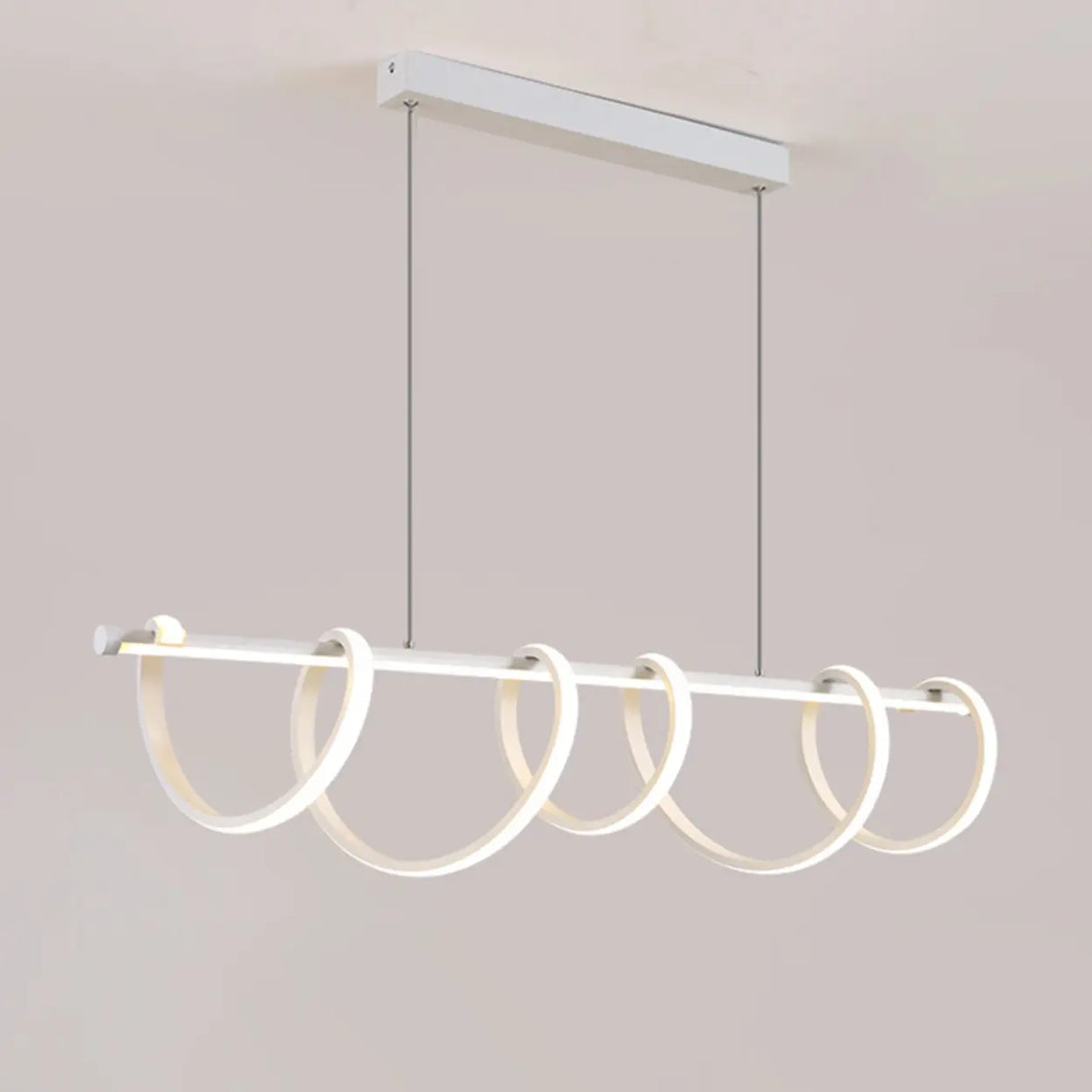 Artistic Wavy Loop Design LED Island Pendant Light Image - 9