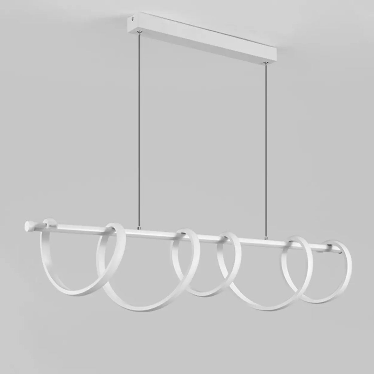 Artistic Wavy Loop Design LED Island Pendant Light Image - 10