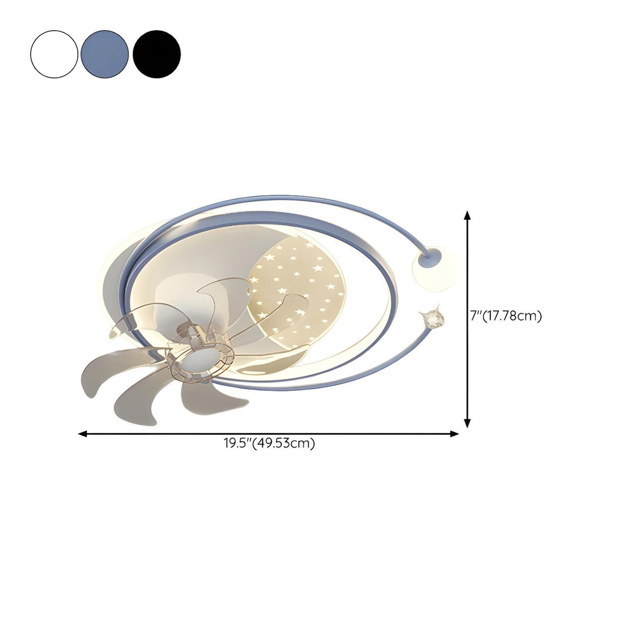 Artistic White Geometric Modern Ceiling Fan with Lights