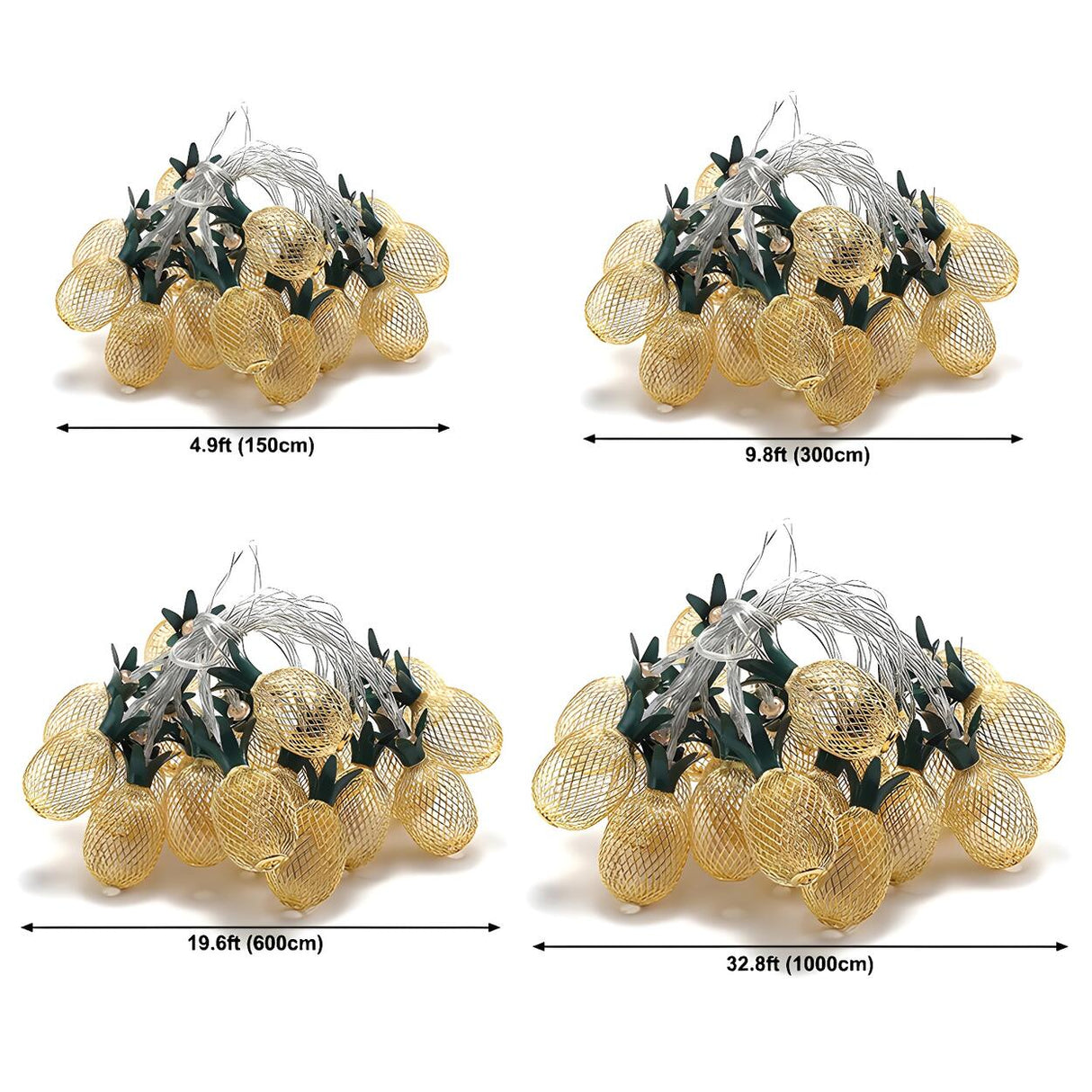 Artistic Yellow Pineapple Patio Decor String Lights