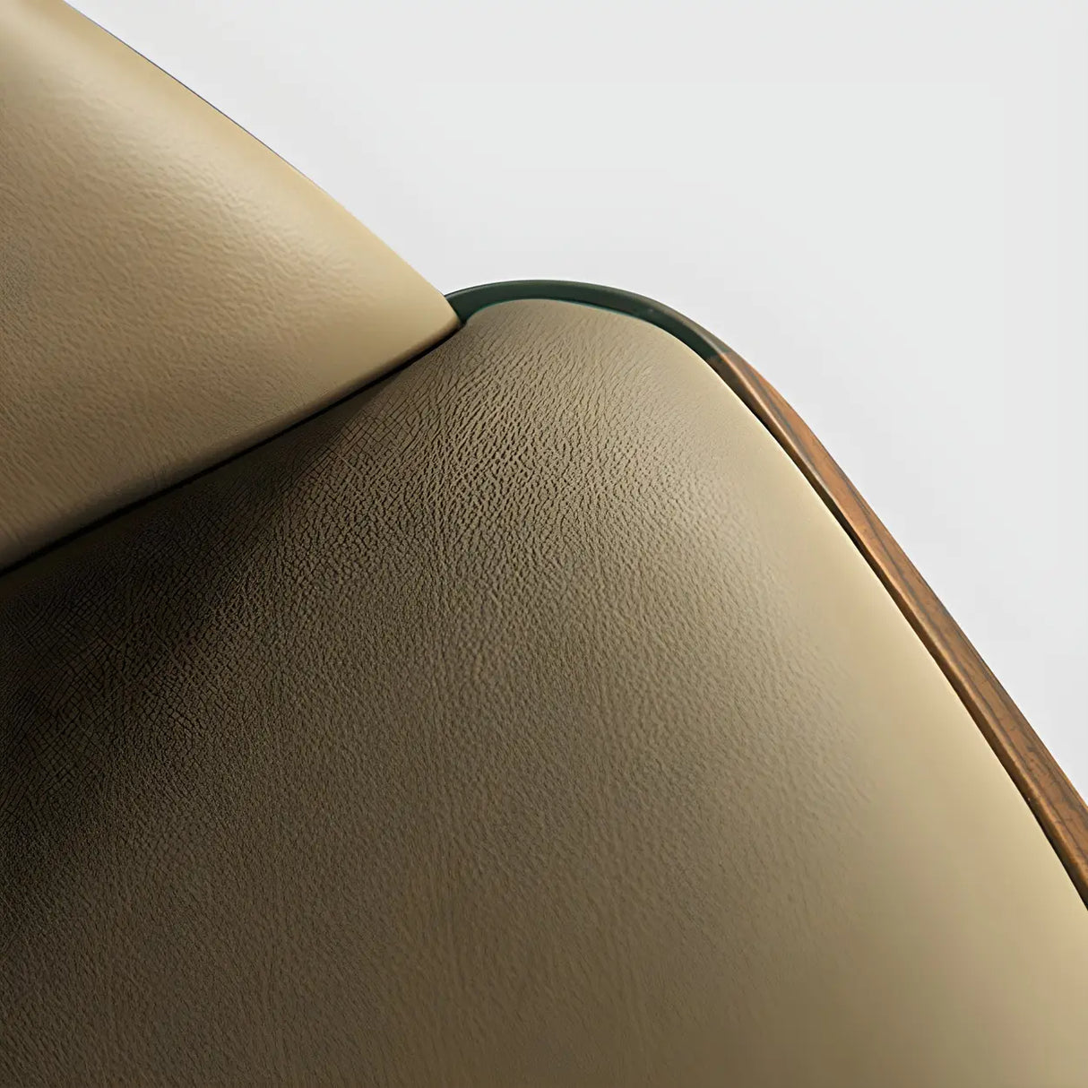 Ash Wood Leather Upholstered Armrest Dining Chair Image - 8