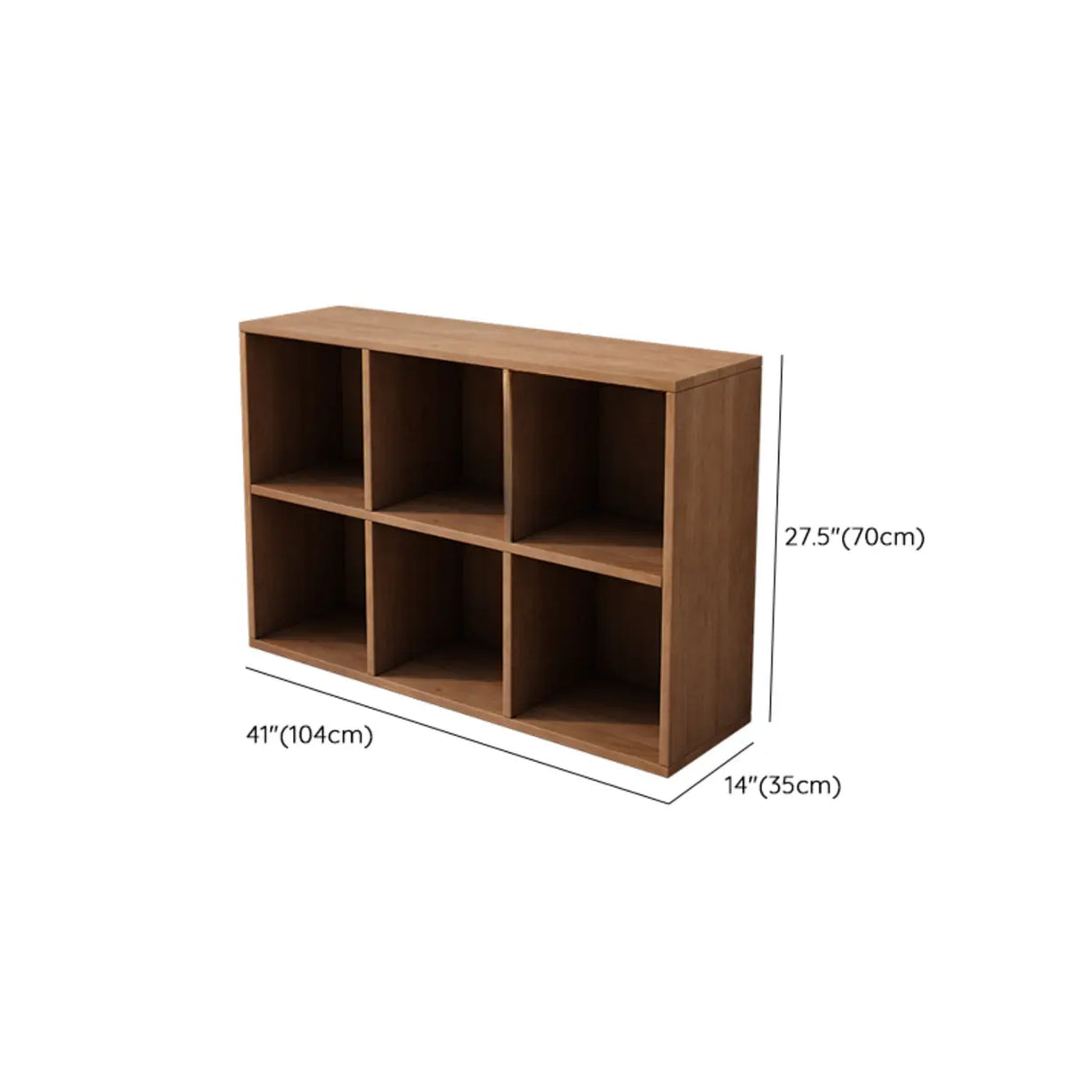 Auburn Wooden Horizontal Rectangular Storage Bookcase
