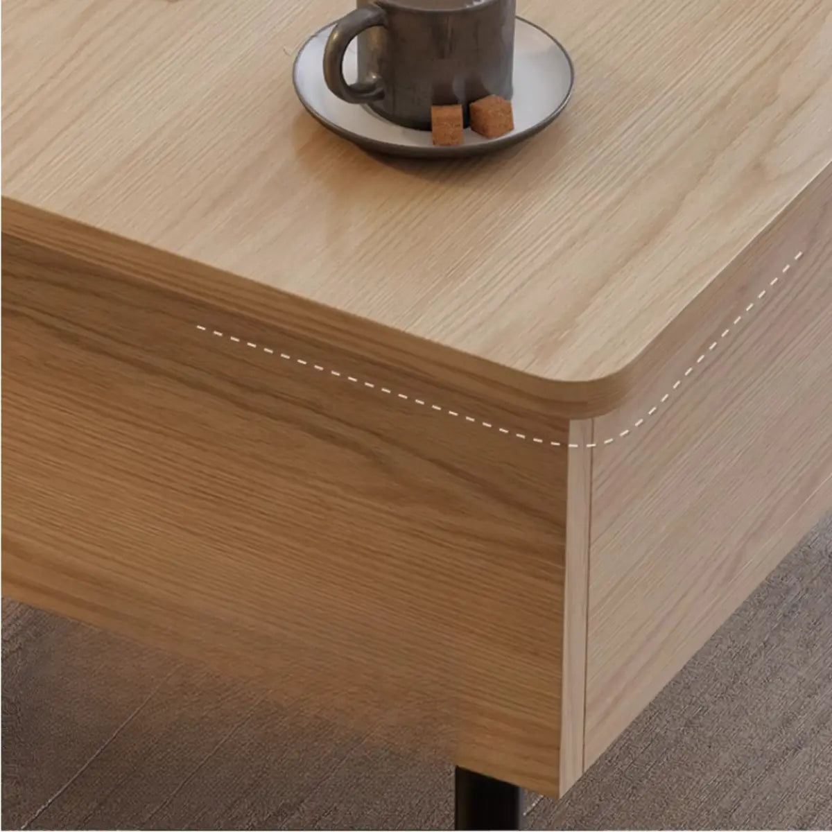 Avocado Green Wood Square Coffee Table with Storage Image - 12