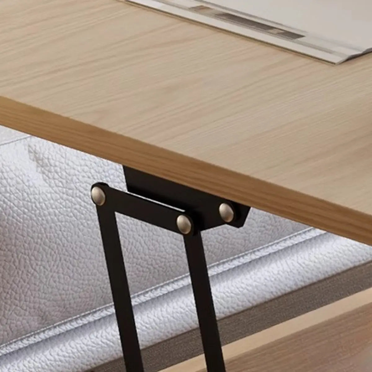 Avocado Green Wood Square Coffee Table with Storage Image - 6