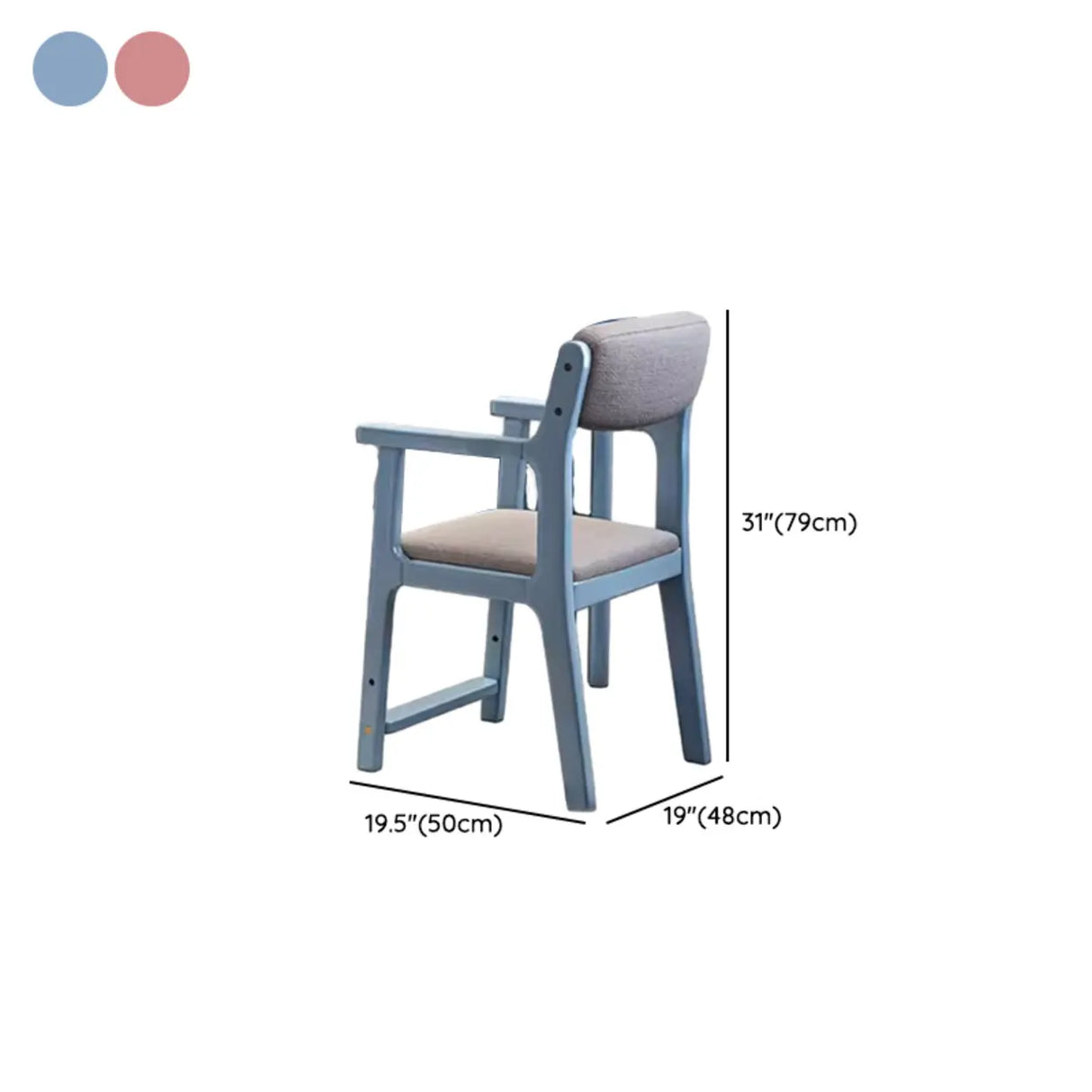 Timber Children Computer Desk with Chair, Peony/Azure Color, Container Storage, Shelf, and Drawer Image - 16