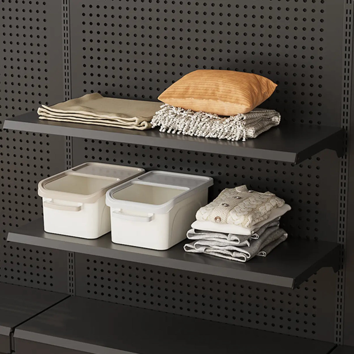 Back Plate Adjustable Metal Black Organizer Coat Rack Image - 13