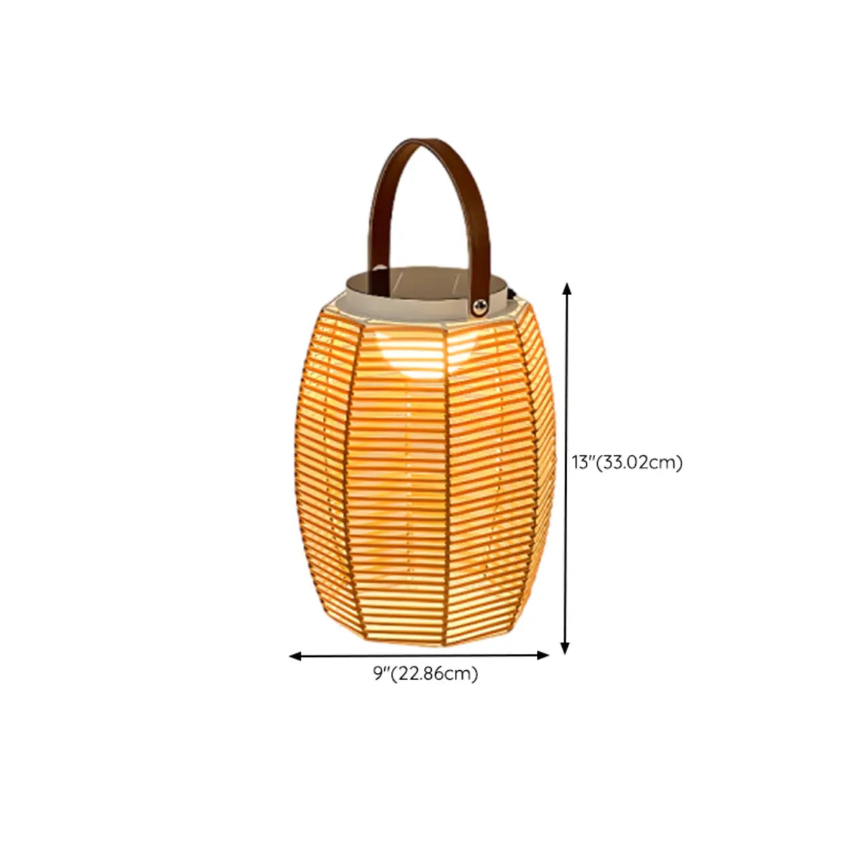 Bamboo Lantern Outdoor Table Lamp Portable Pillar Light Image - 18