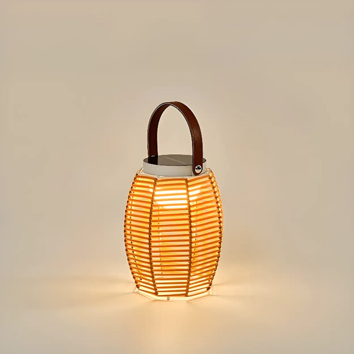 Bamboo Lantern Outdoor Table Lamp Portable Pillar Light Image - 7