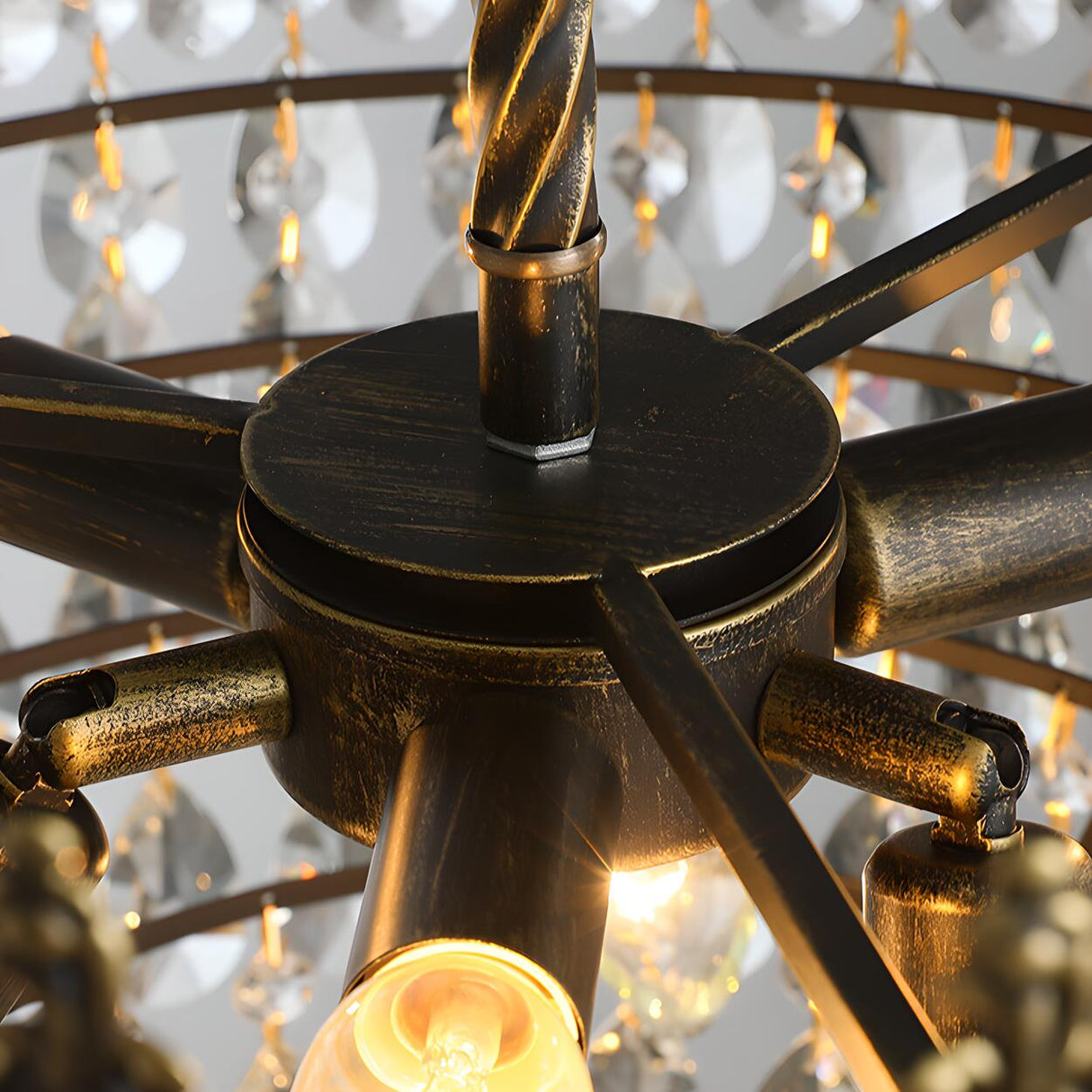 Baroque Tiered Crown Crystal Droplets Chandelier Image - 11