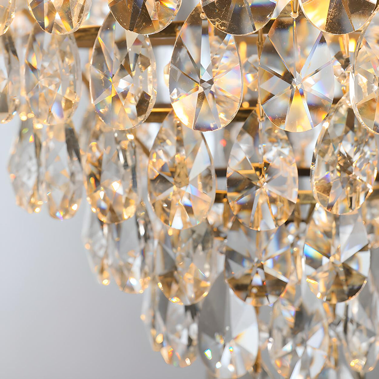 Baroque Tiered Crown Crystal Droplets Chandelier Image - 12