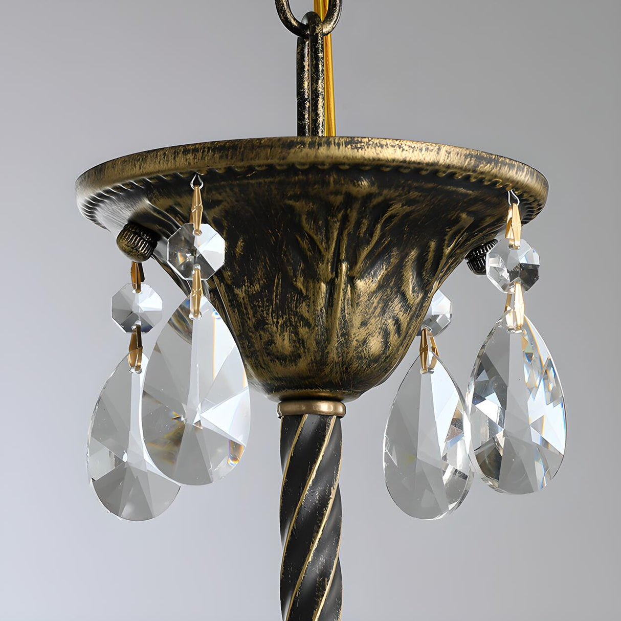 Baroque Tiered Crown Crystal Droplets Chandelier Image - 8