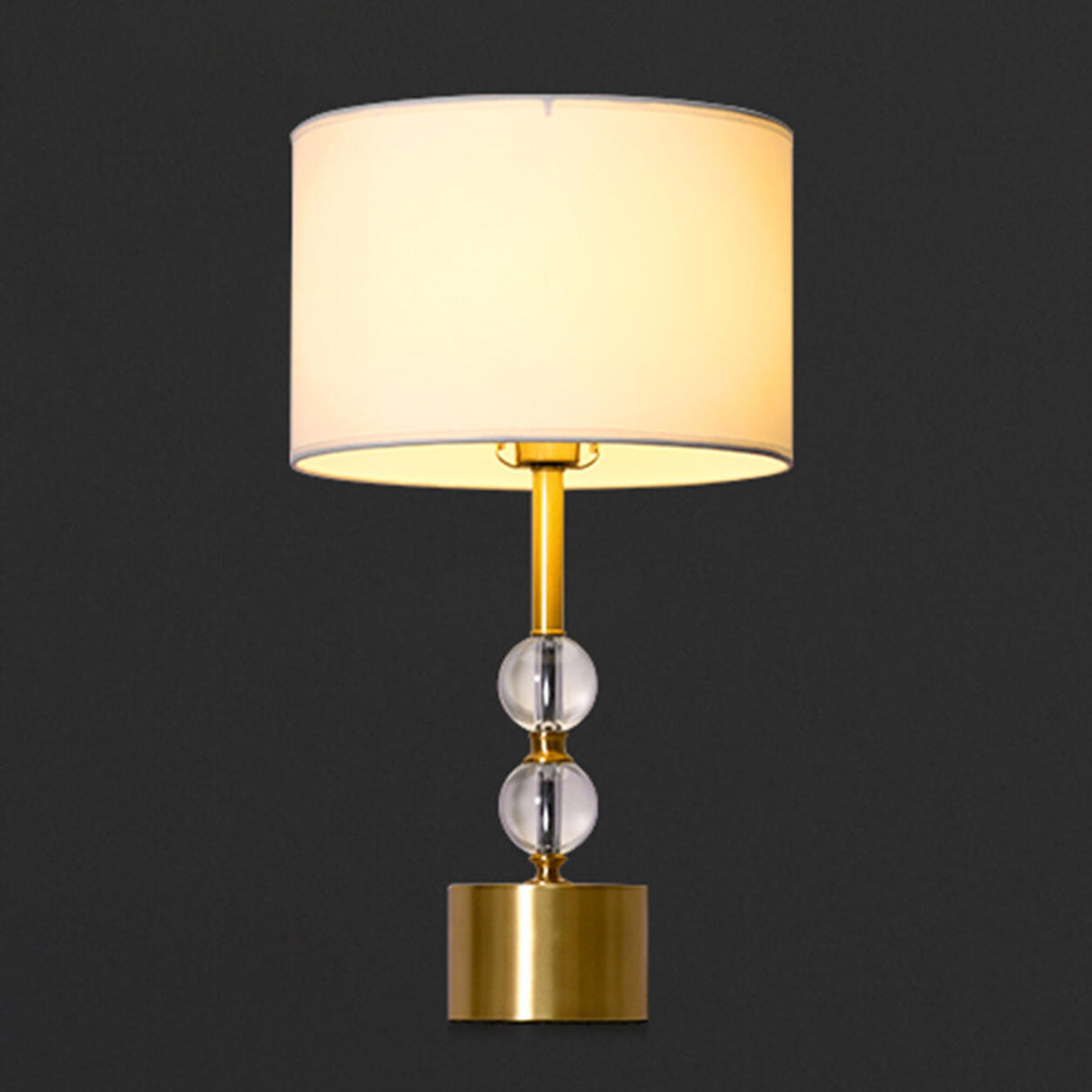 Barrel-Shaped Spherical Clear Crystal Column Table Lamp Image - 6