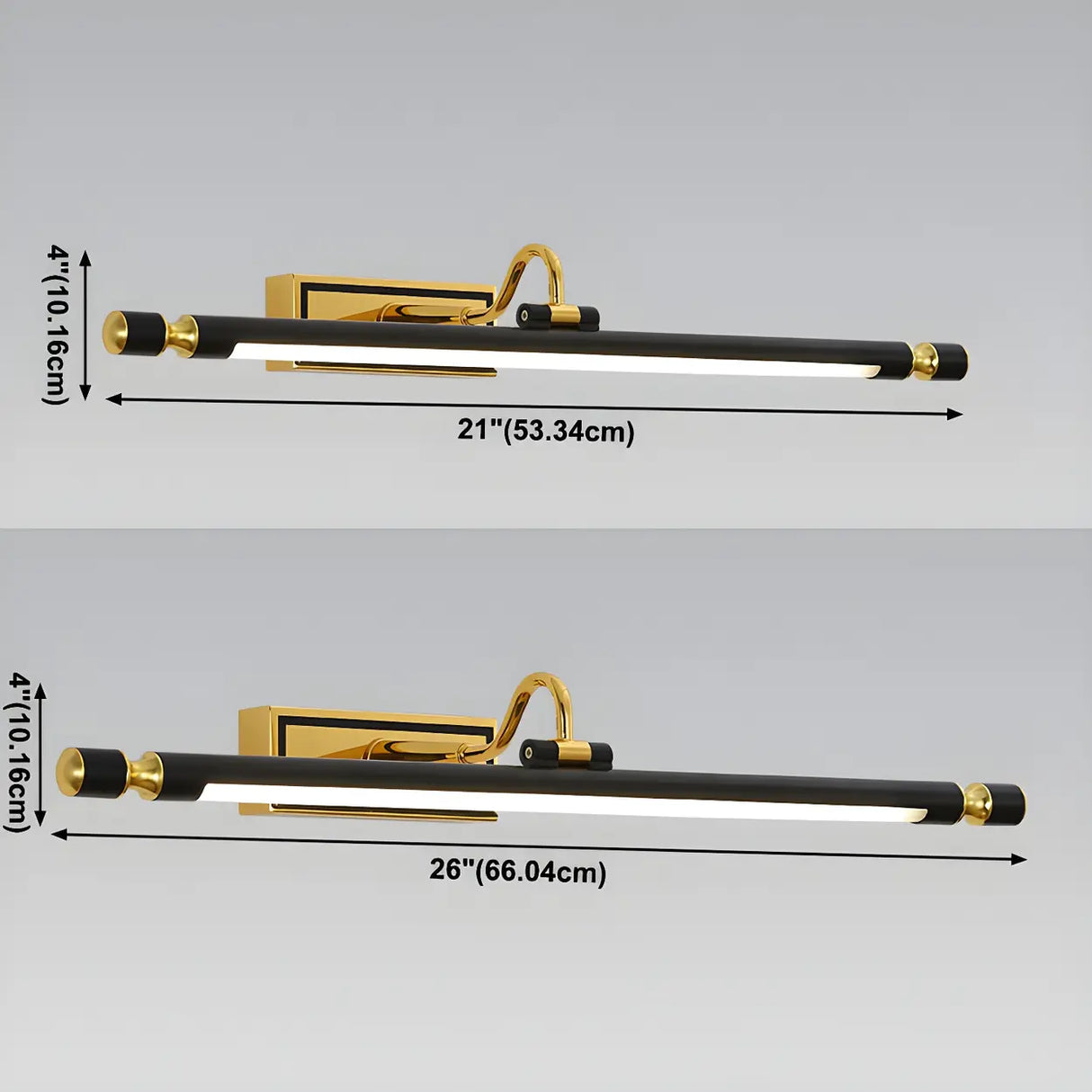 Bathroom American Retro Black LED Mirror Vanity Light Image - 6