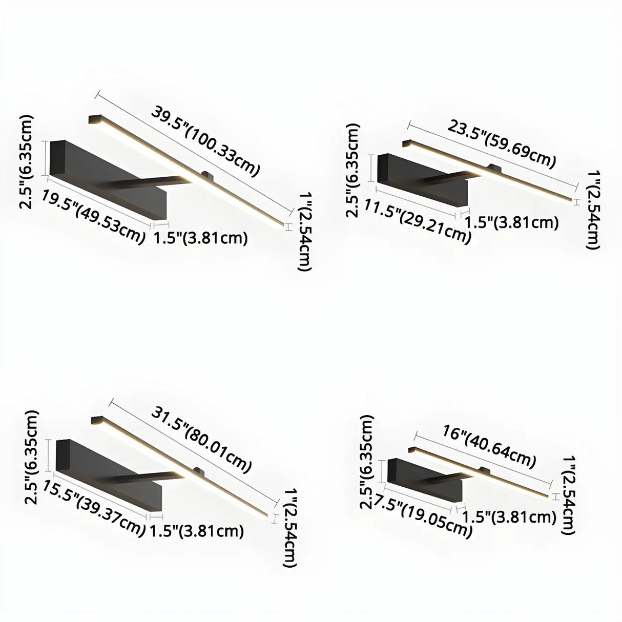 Bathroom Minimalist LED Strip Metal Wall Vanity Light Image - 11