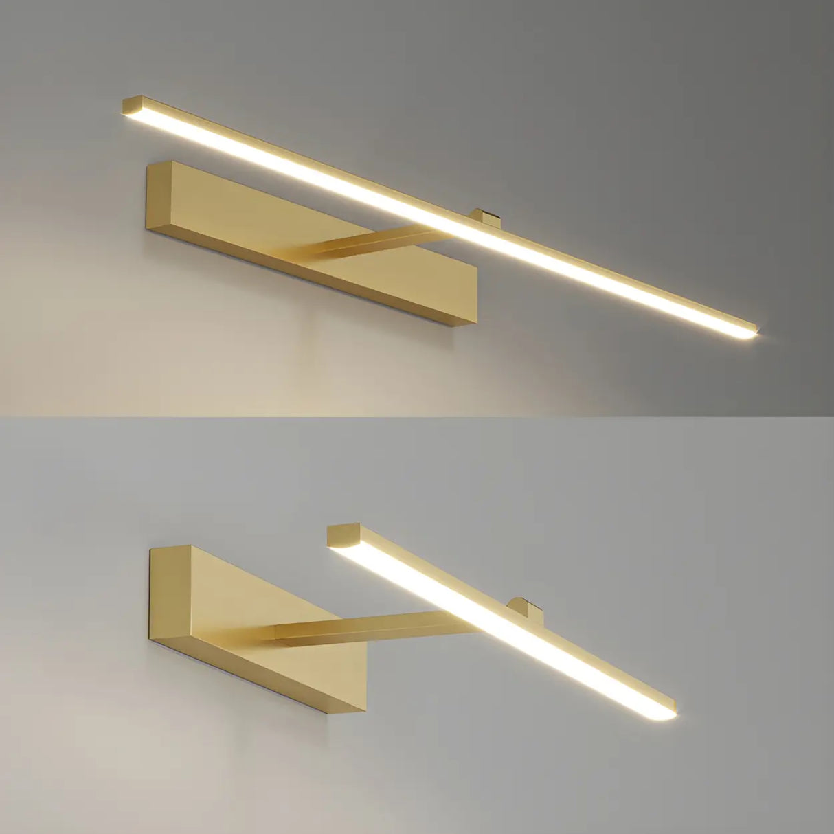 Bathroom Minimalist LED Strip Metal Wall Vanity Light Image - 16
