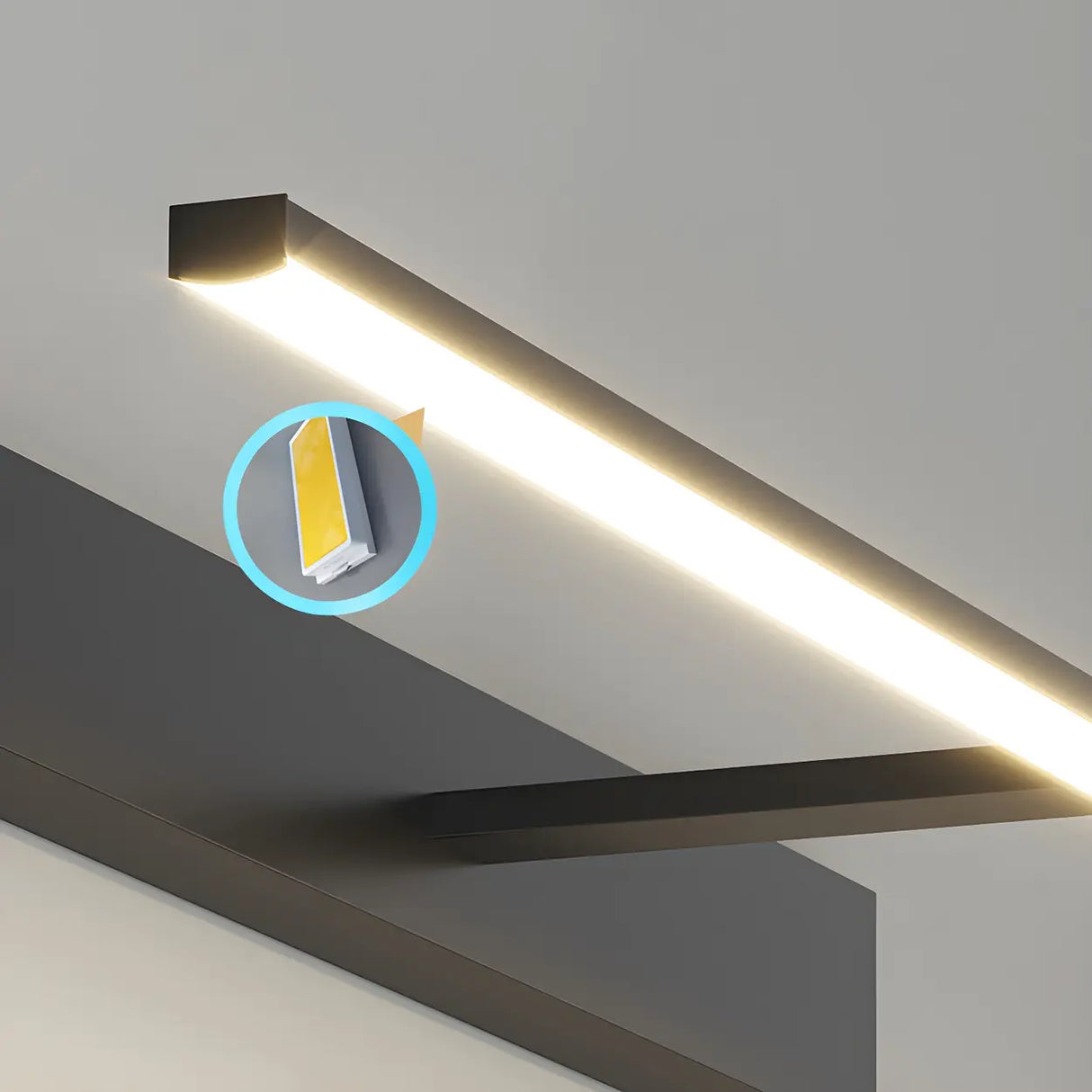 Bathroom Minimalist LED Strip Metal Wall Vanity Light Image - 24