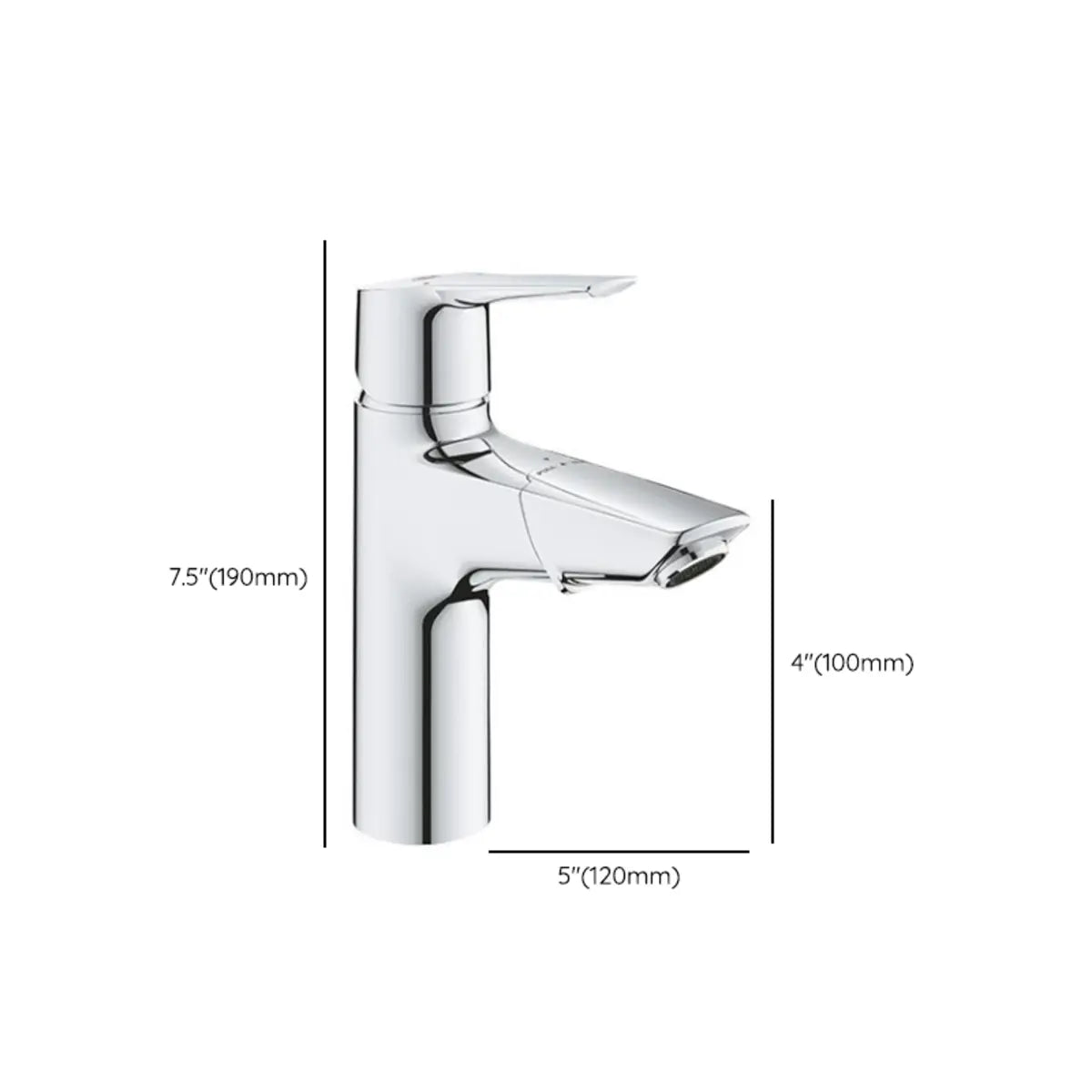 Bathroom Silver Low Arc Design Copper Valve Included Faucet
