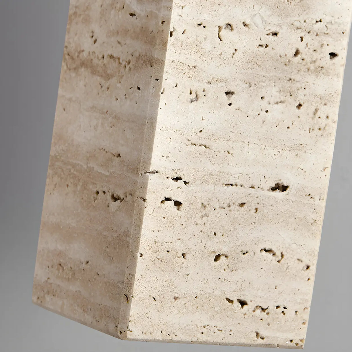 Bedroom Adjustable Brown Stone Geometric Pendant Light Image - 10