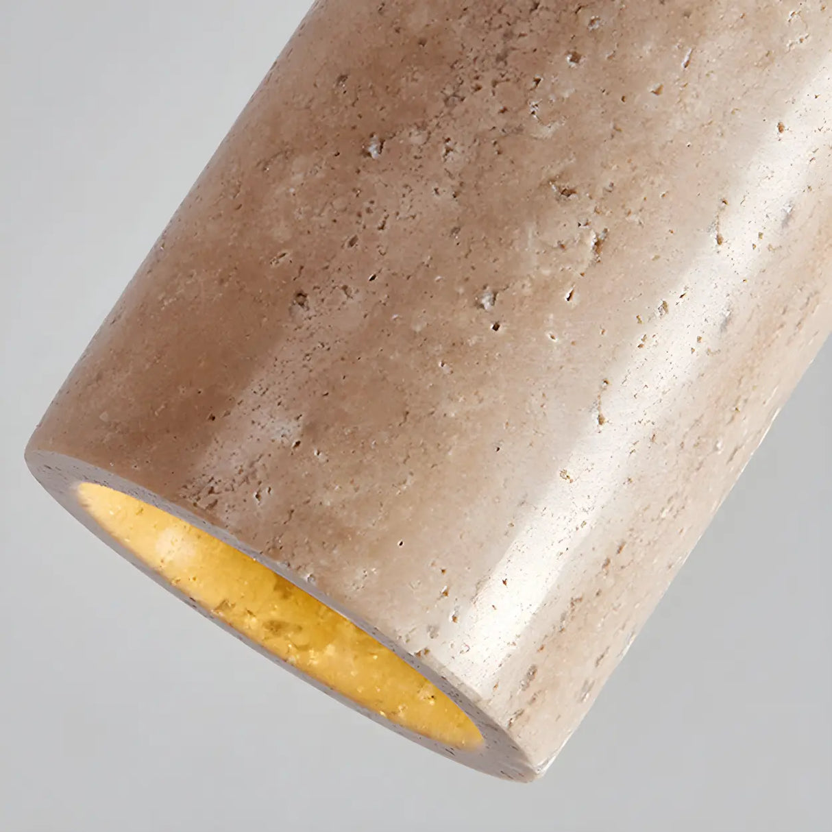 Bedroom Adjustable Brown Stone Geometric Pendant Light Image - 8