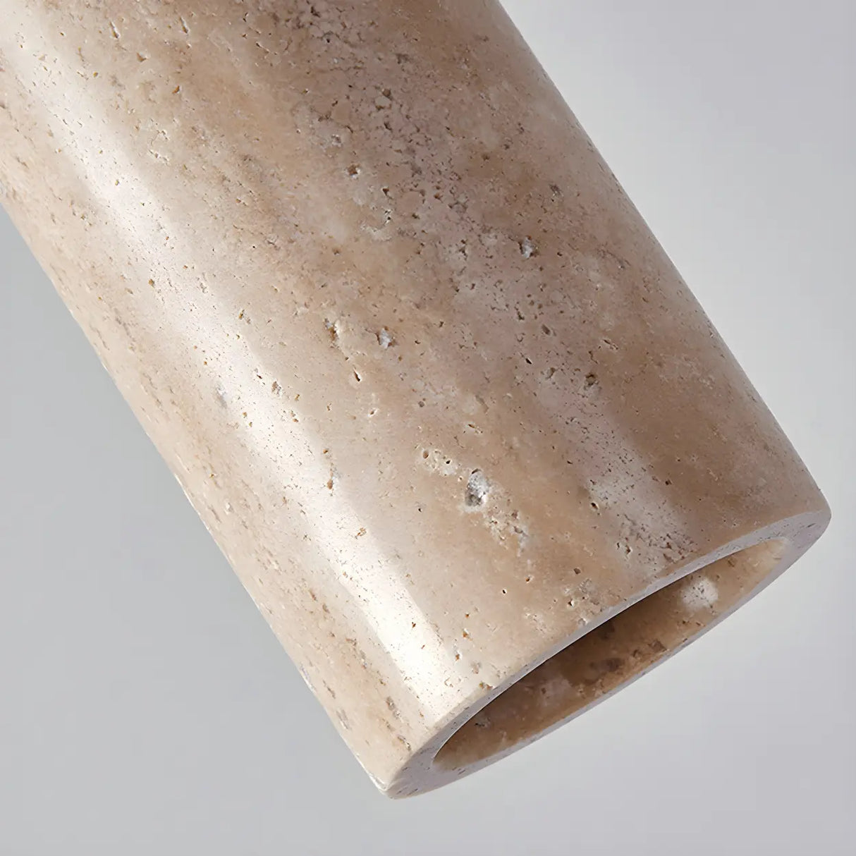 Bedroom Adjustable Brown Stone Geometric Pendant Light Image - 9