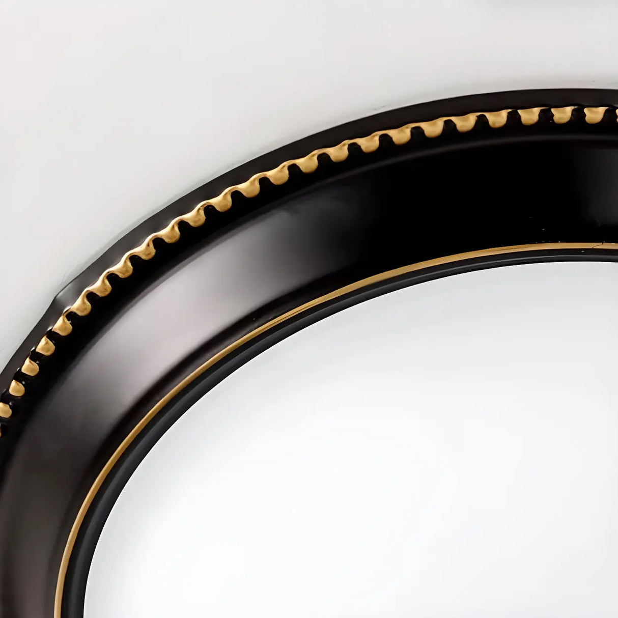 Bedroom Black Bowl-Shaped Glass Flush Mount Light Image - 11