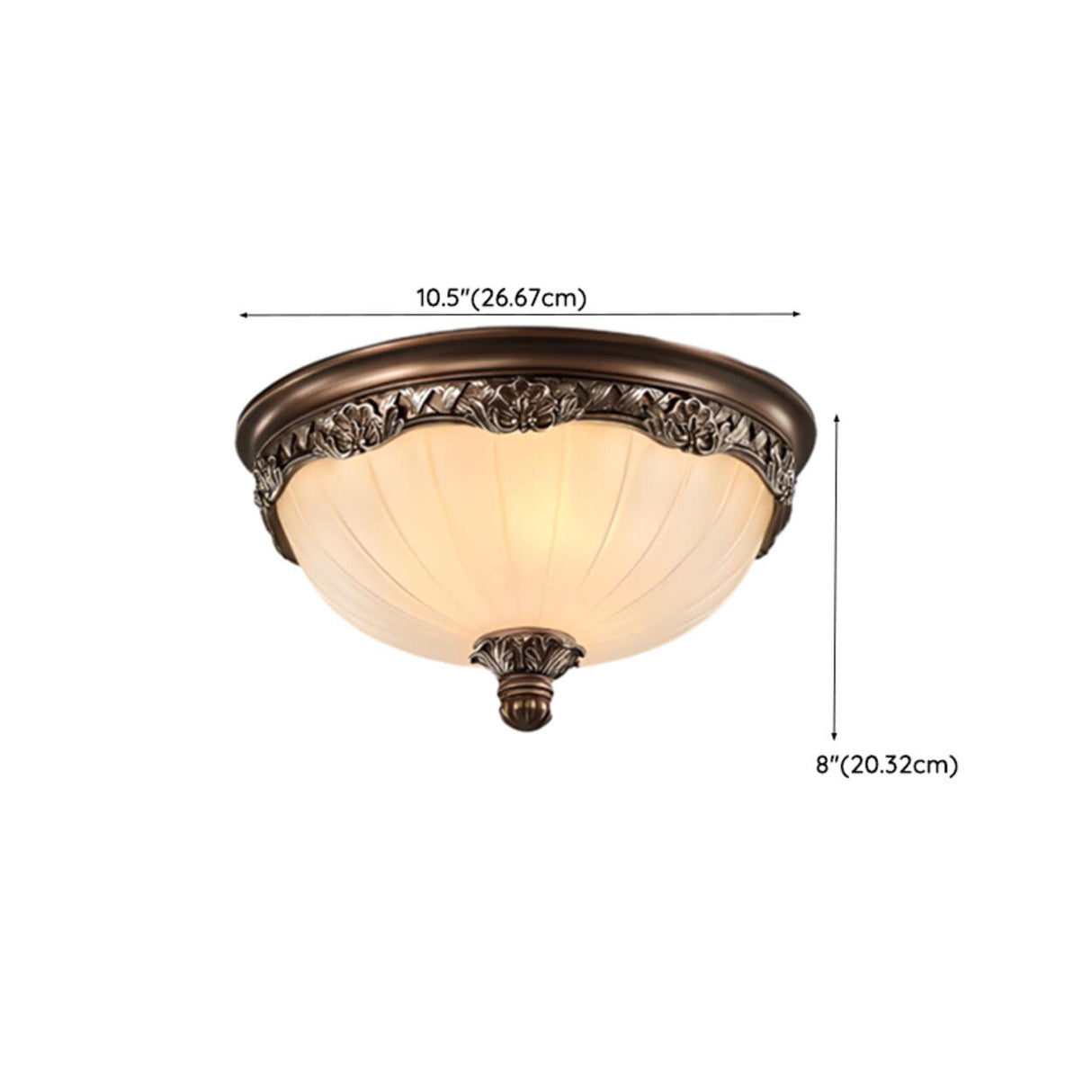 Bedroom Brown Vaulted Dome Flush Mount Ceiling Fixture