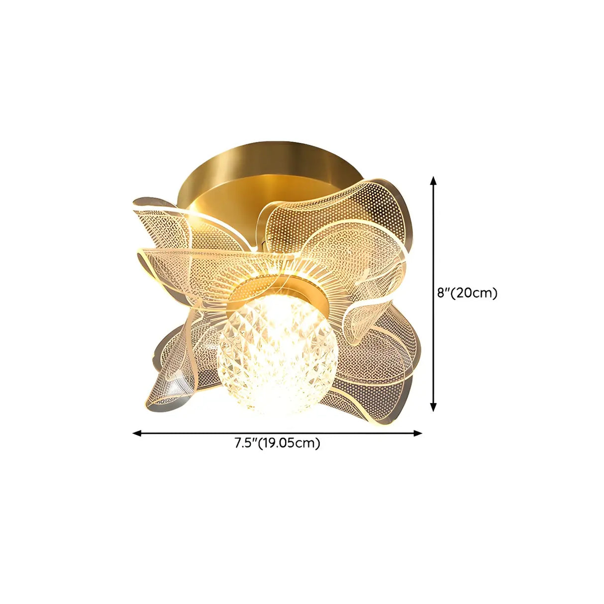 Bedroom Butterfly Ball LED Semi-Flush Mount Lamp 3-Bulb