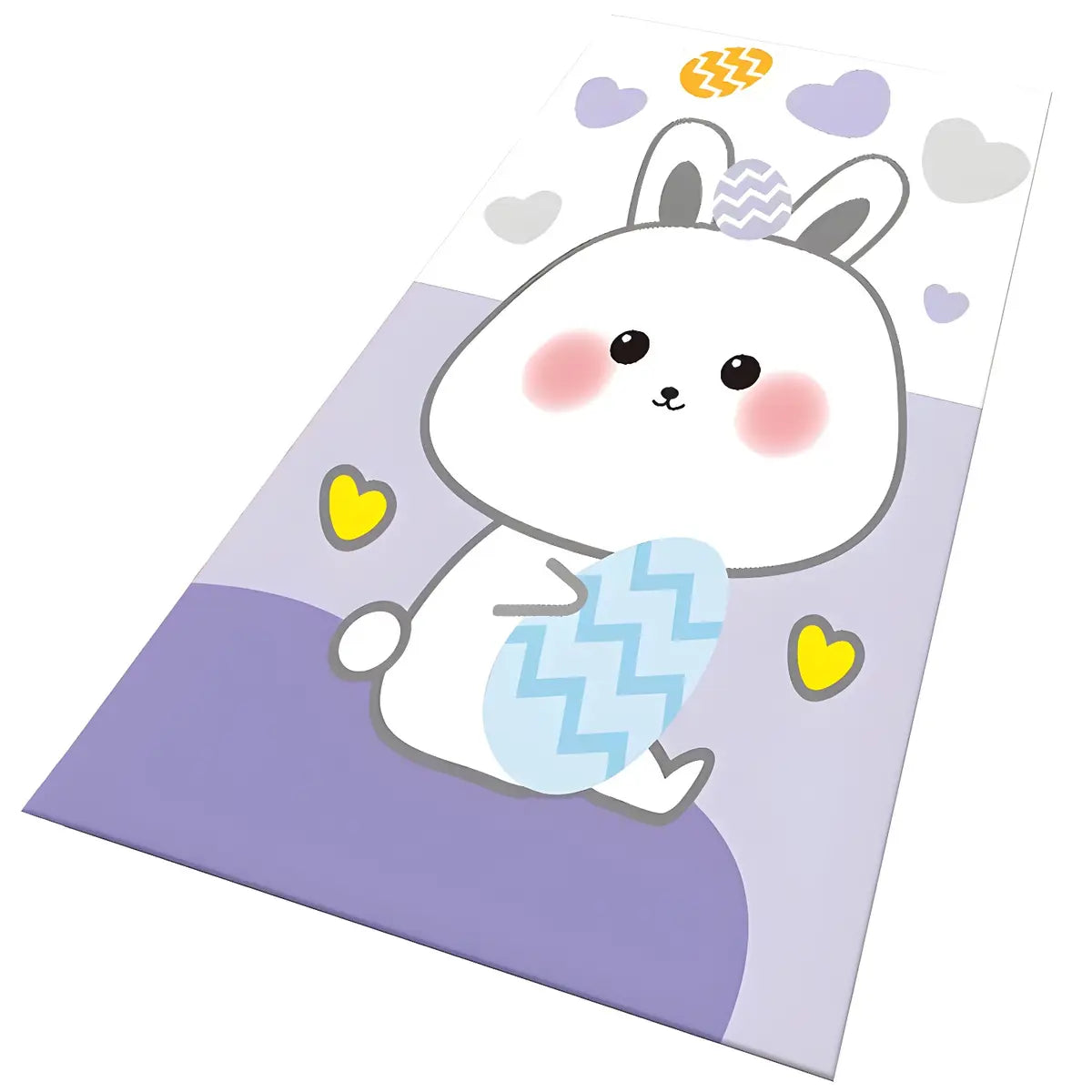 Bedroom Checkered Pattern Polyester Black Area Rug Image - 5