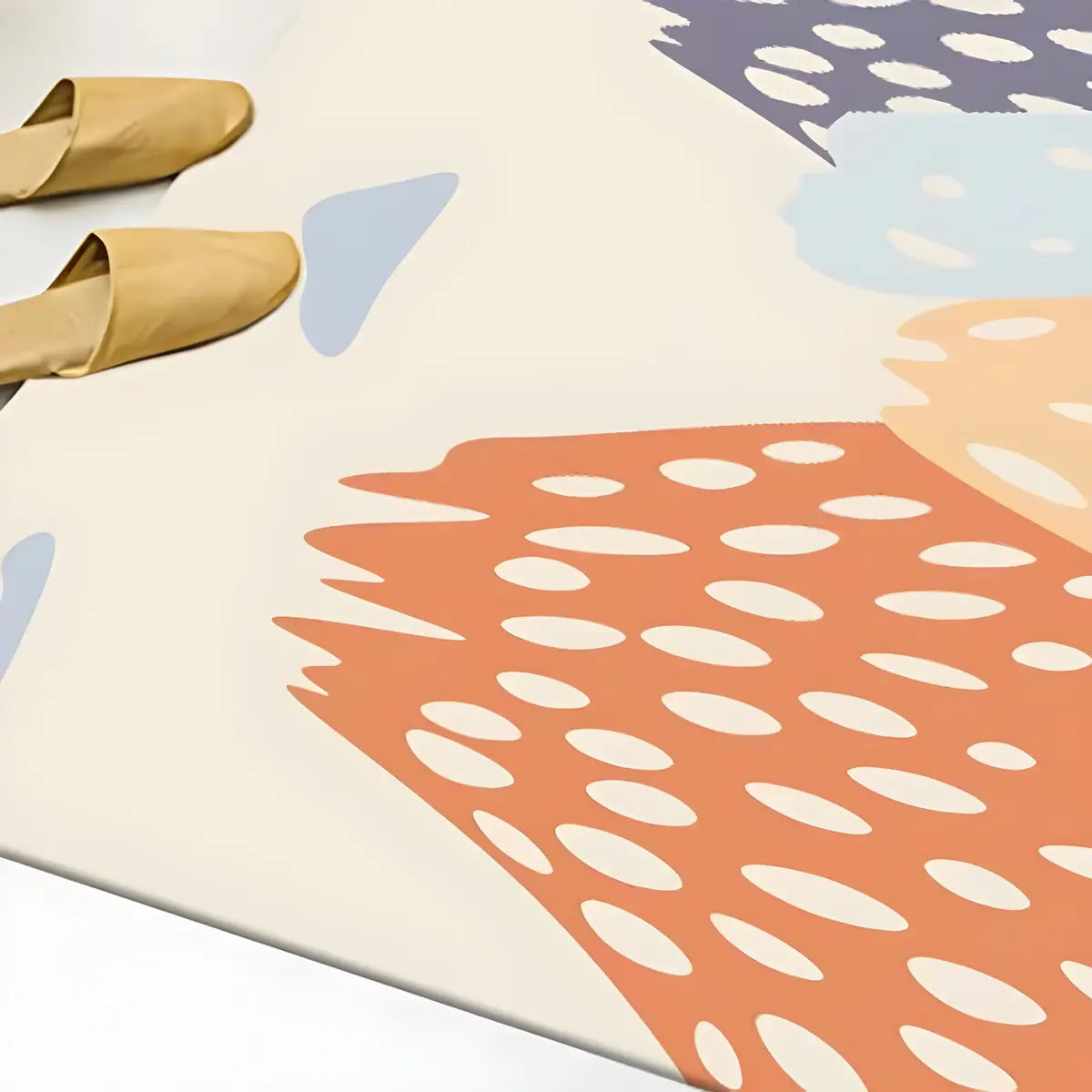 Bedroom Checkered Pattern Polyester Black Area Rug Image - 6