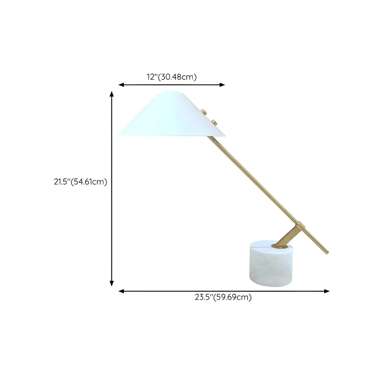 Bedroom Chic White Cone Shade Marble Base Table Lamp