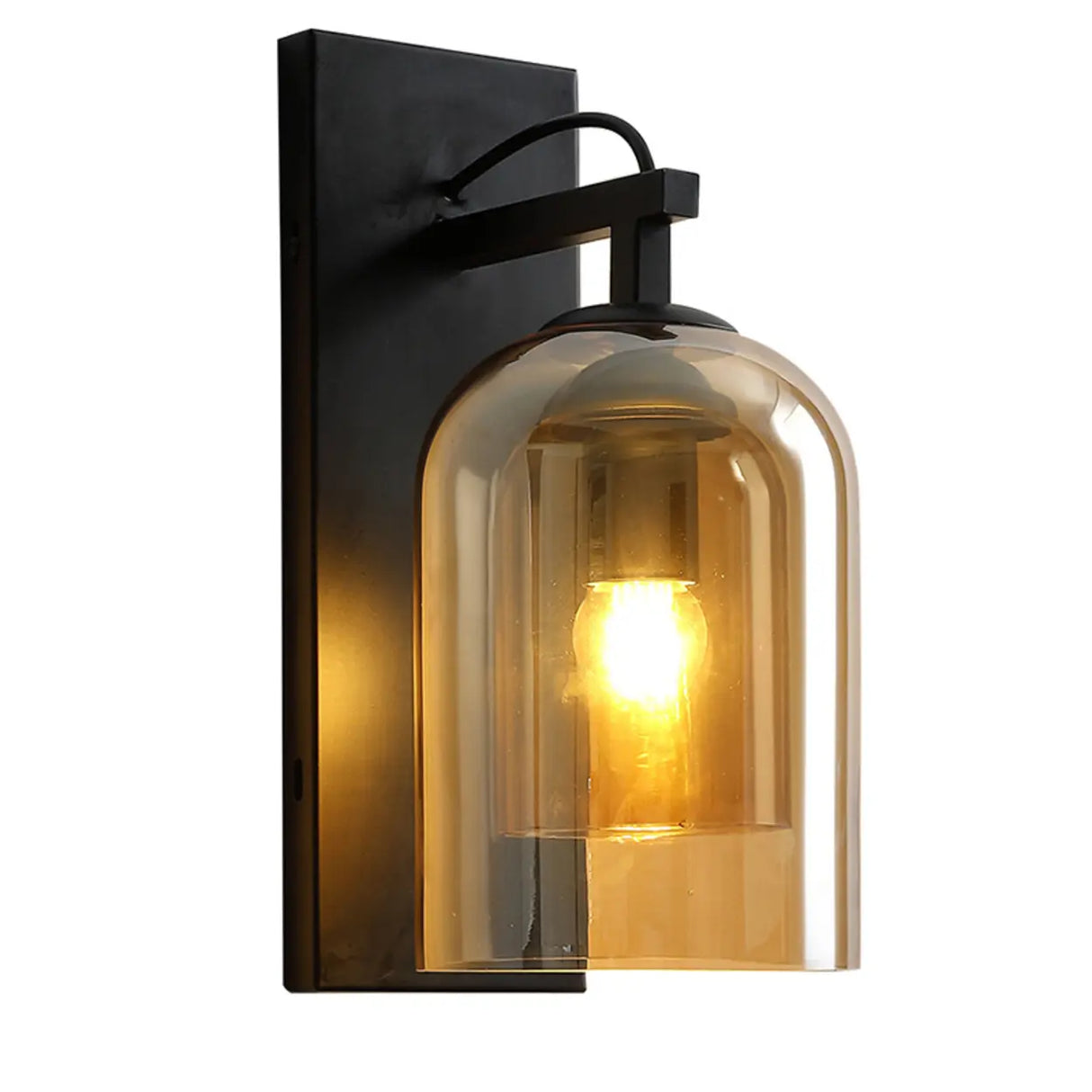 Bedroom Clear Cylinder Glass Modern Black Vanity Light Image - 6