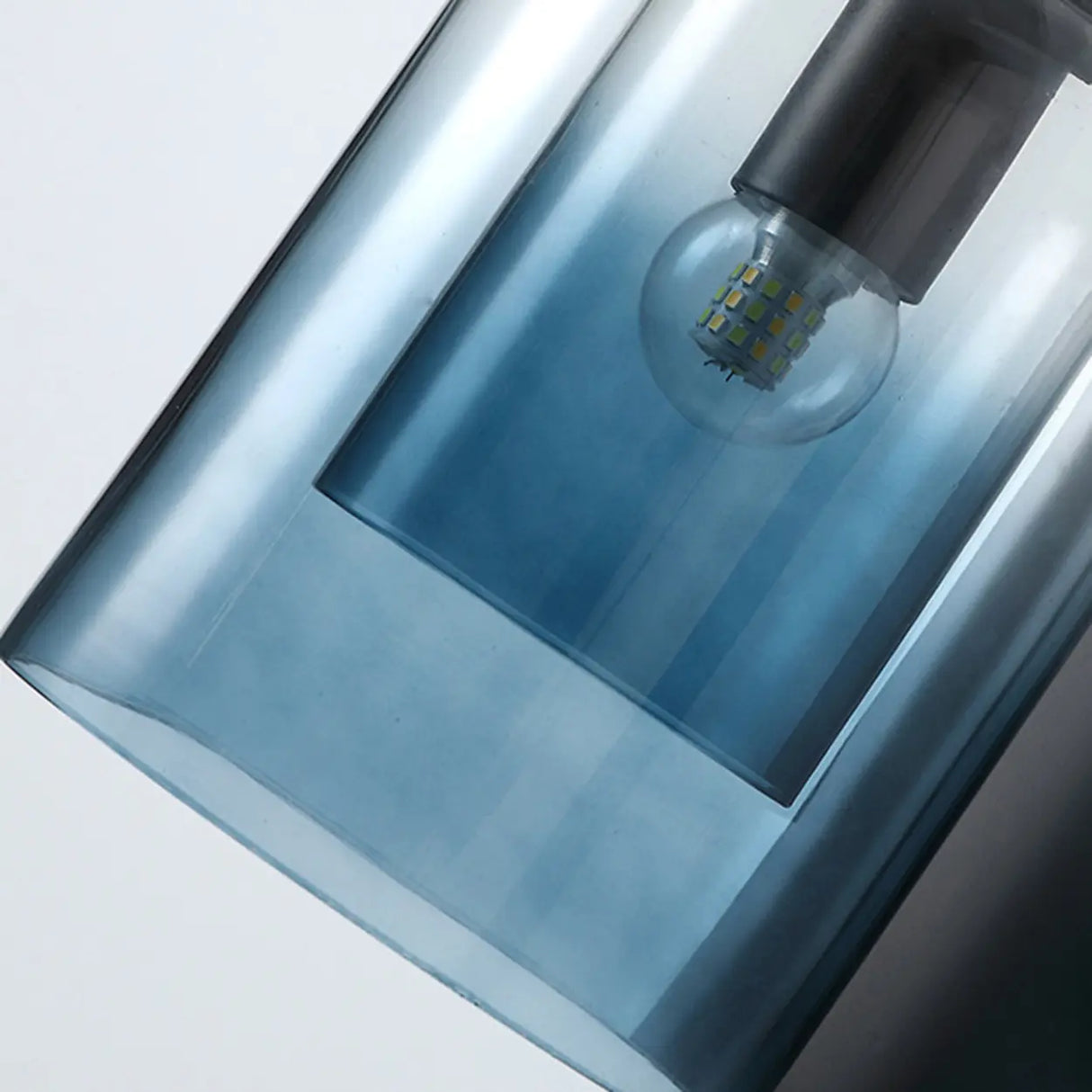 Bedroom Clear Cylinder Glass Modern Black Vanity Light Image - 9